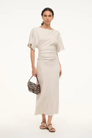 AMELIE LINEN MIDI DRESS | NATURAL