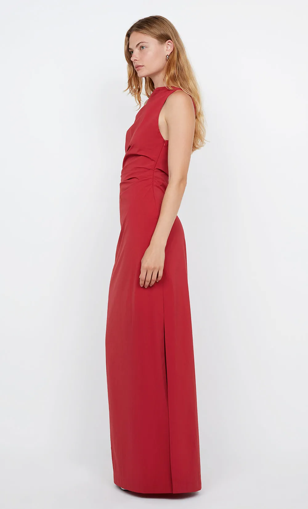ANGELINA ASYM MAXI DRESS - CHERRY