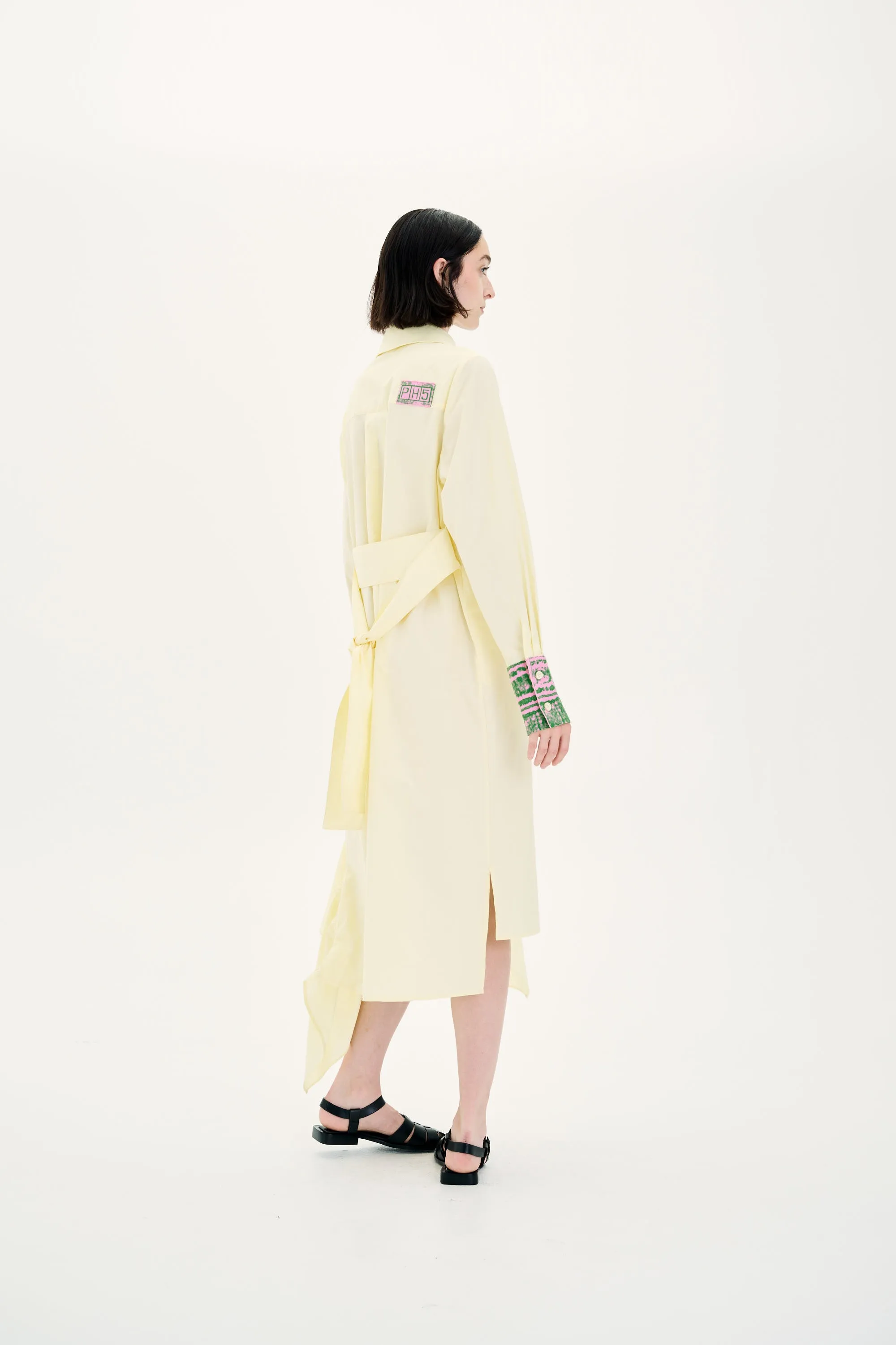 ARIES MIXED MEDIA OVERSIZED SHIRT DRESS