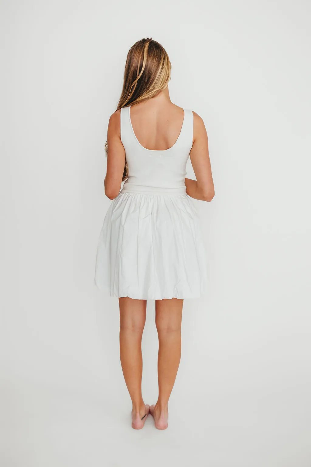 Audrey Bubble Mini Dress in White
