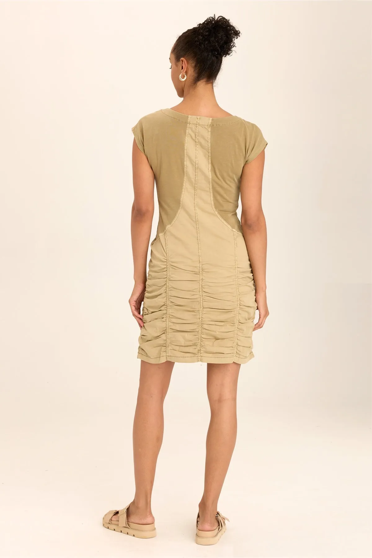 Aviana Ruched Cap-Sleeve Mini Dress