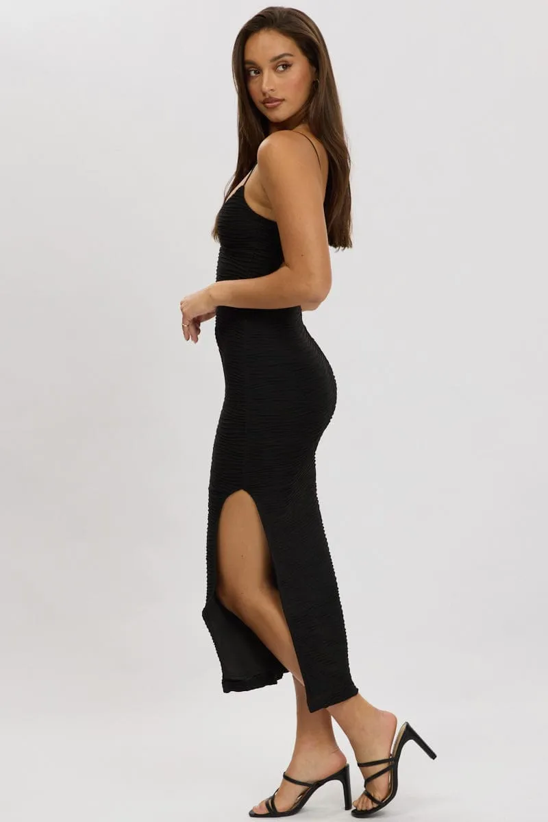 Black Bodycon Dress Sleeveless Midi