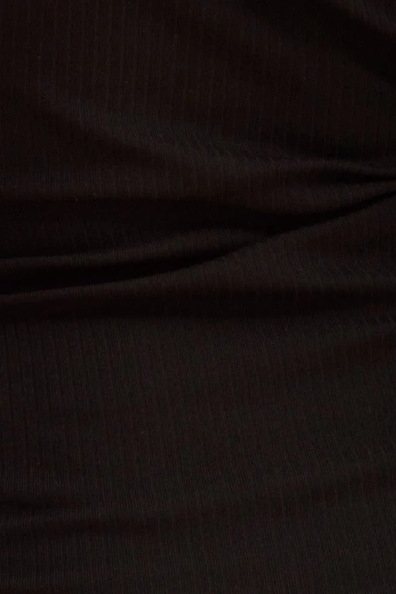Black Prea Rib Bind Detail Crew Neck Tank Dress