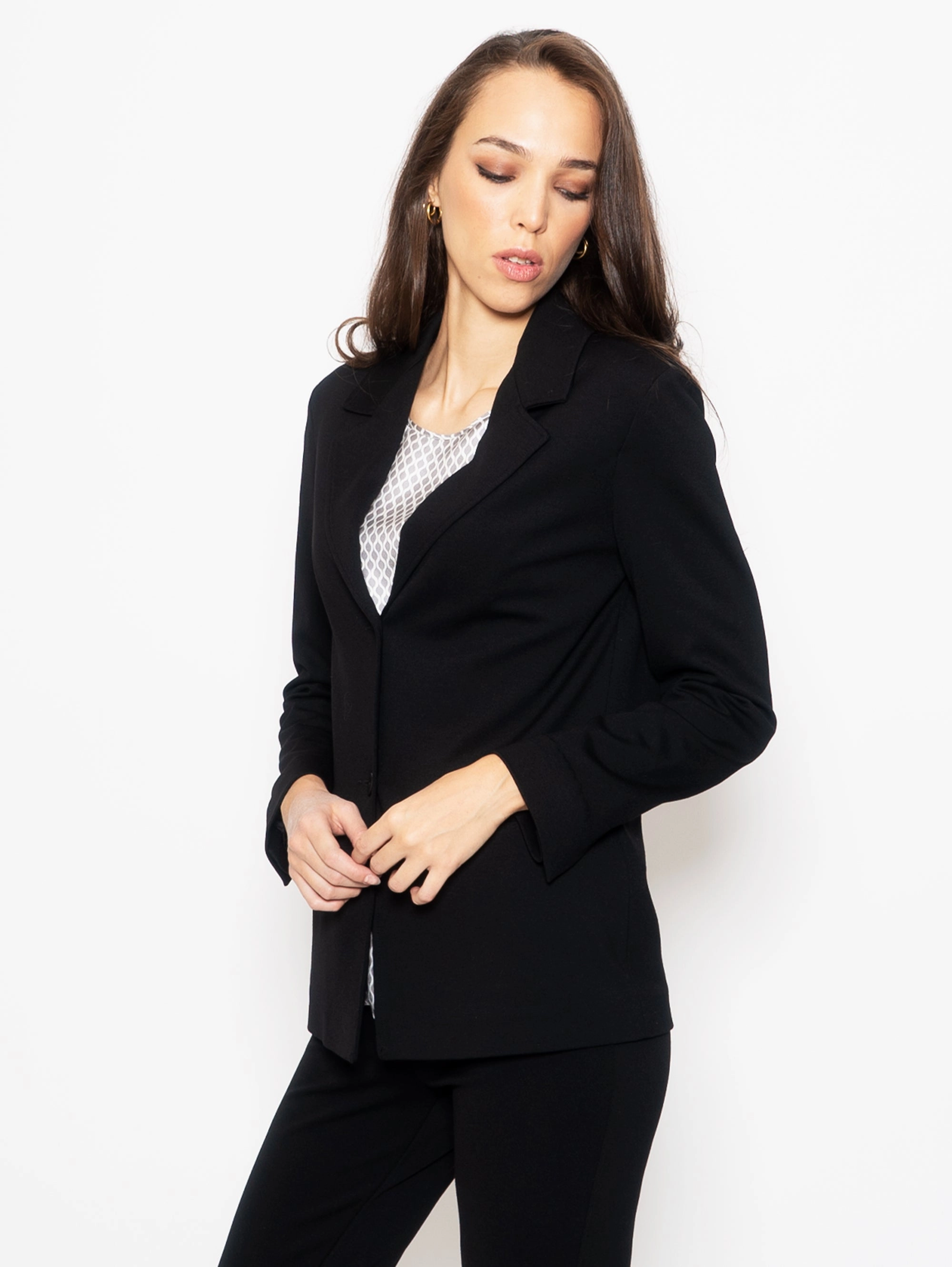 Blazer Finished in Black Milano Stitch