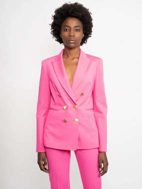 Blazer with Fuchsia Jewel Buttons