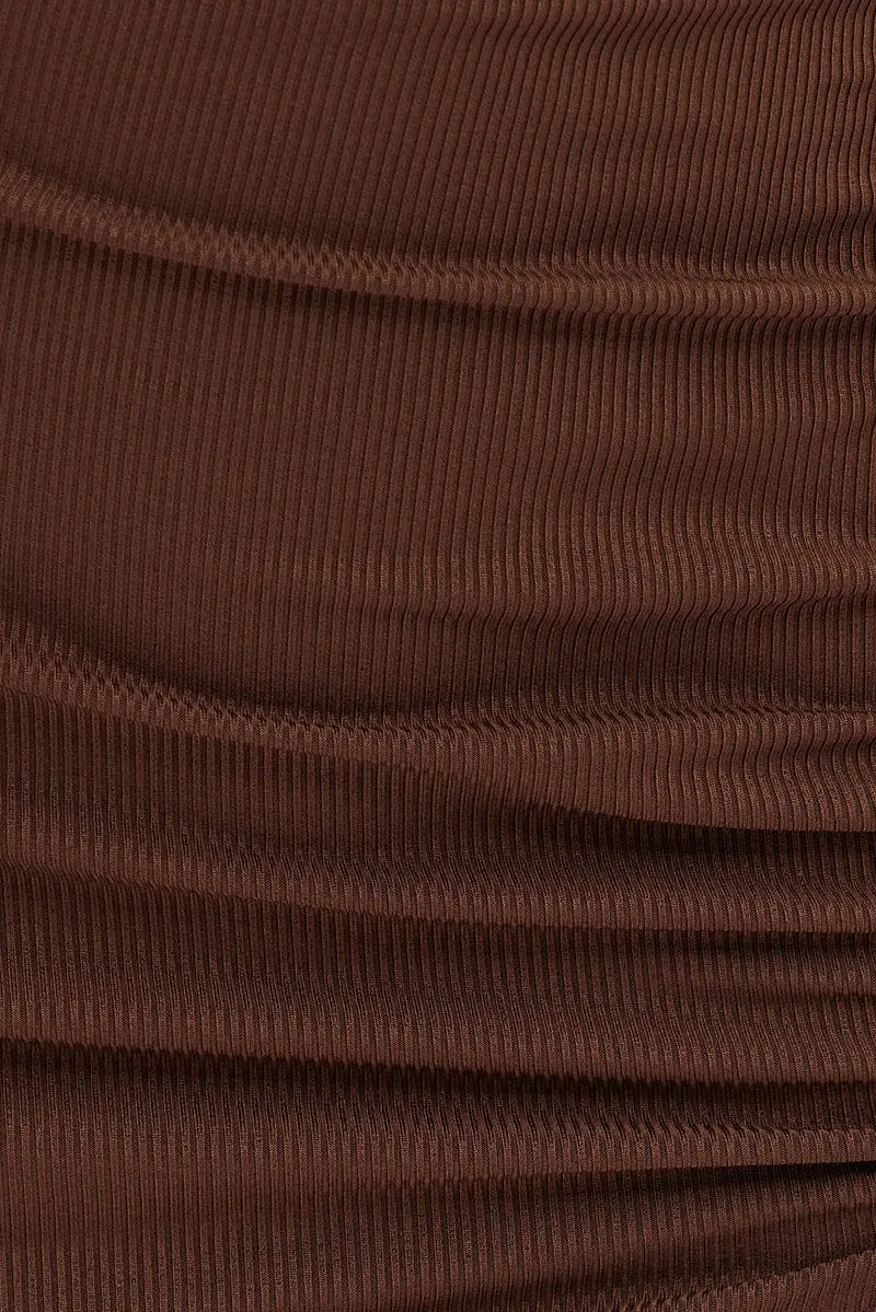 Brown Cut Out Bodycon Party Dress