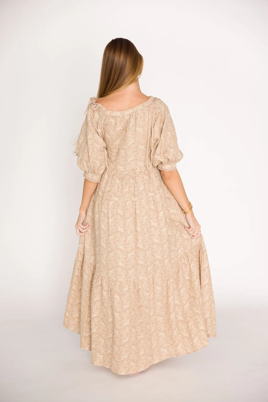 Cara 100% Cotton Maxi Dress in Mocha - Bump Friendly (XS-XL)