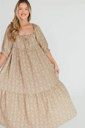 Cara 100% Cotton Maxi Dress in Mocha - Bump Friendly (XS-XL)