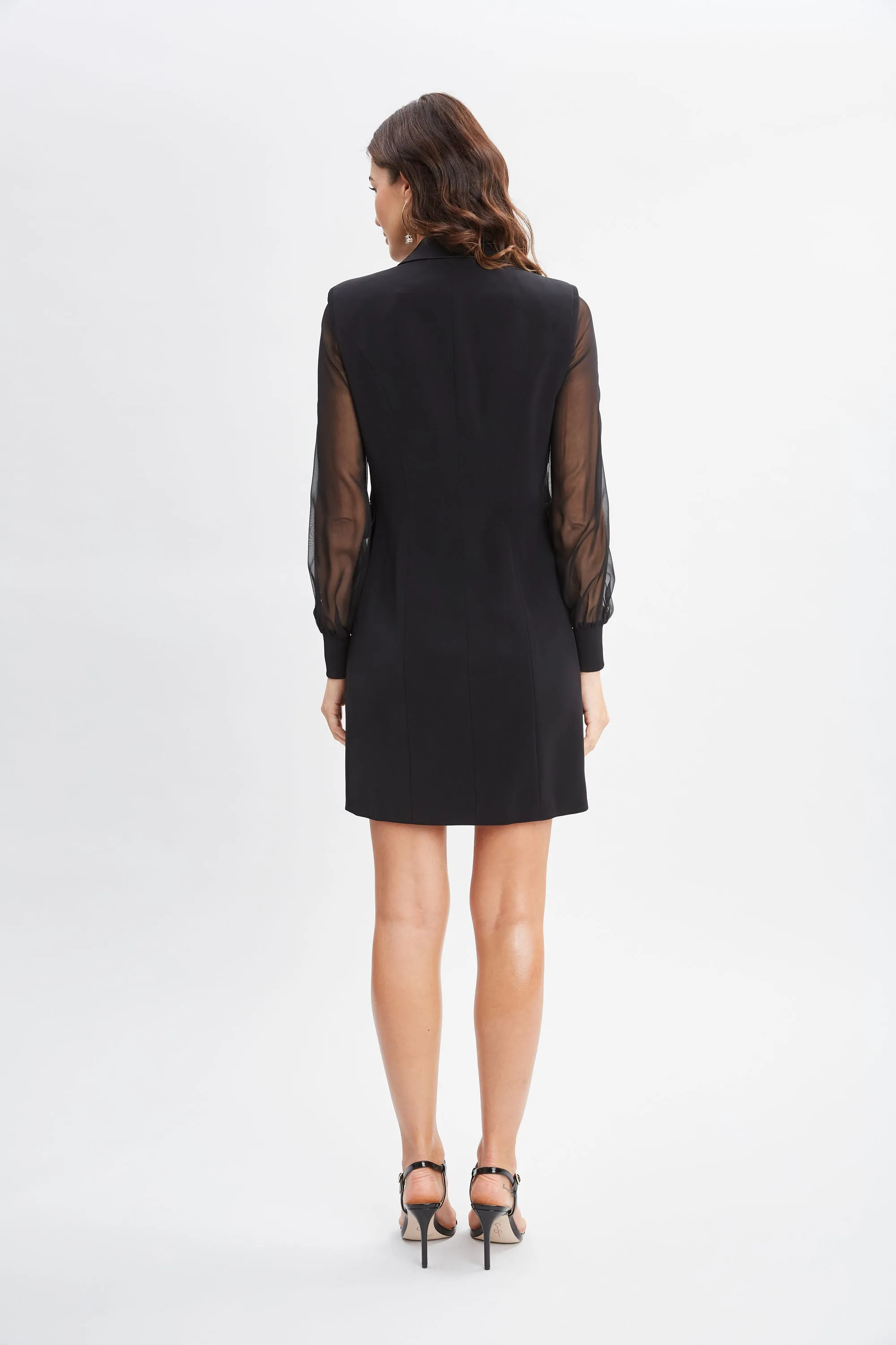 Chiffon Sleeve Blazer Dress