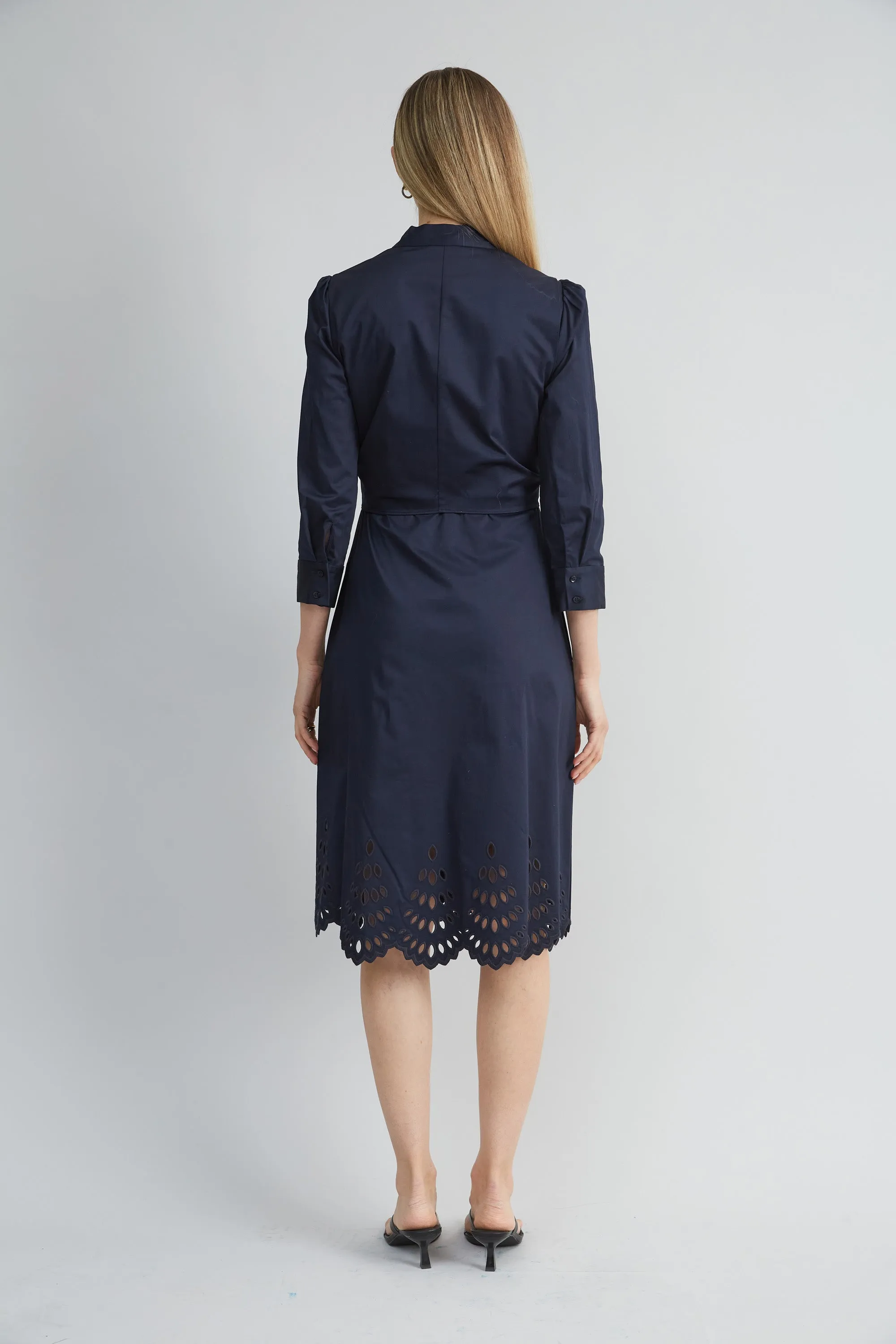 Cotton Tie Embroidered Dress
