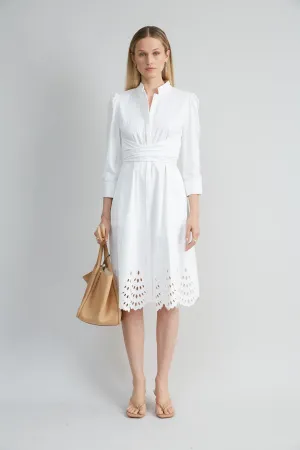 Cotton Tie Embroidered Dress