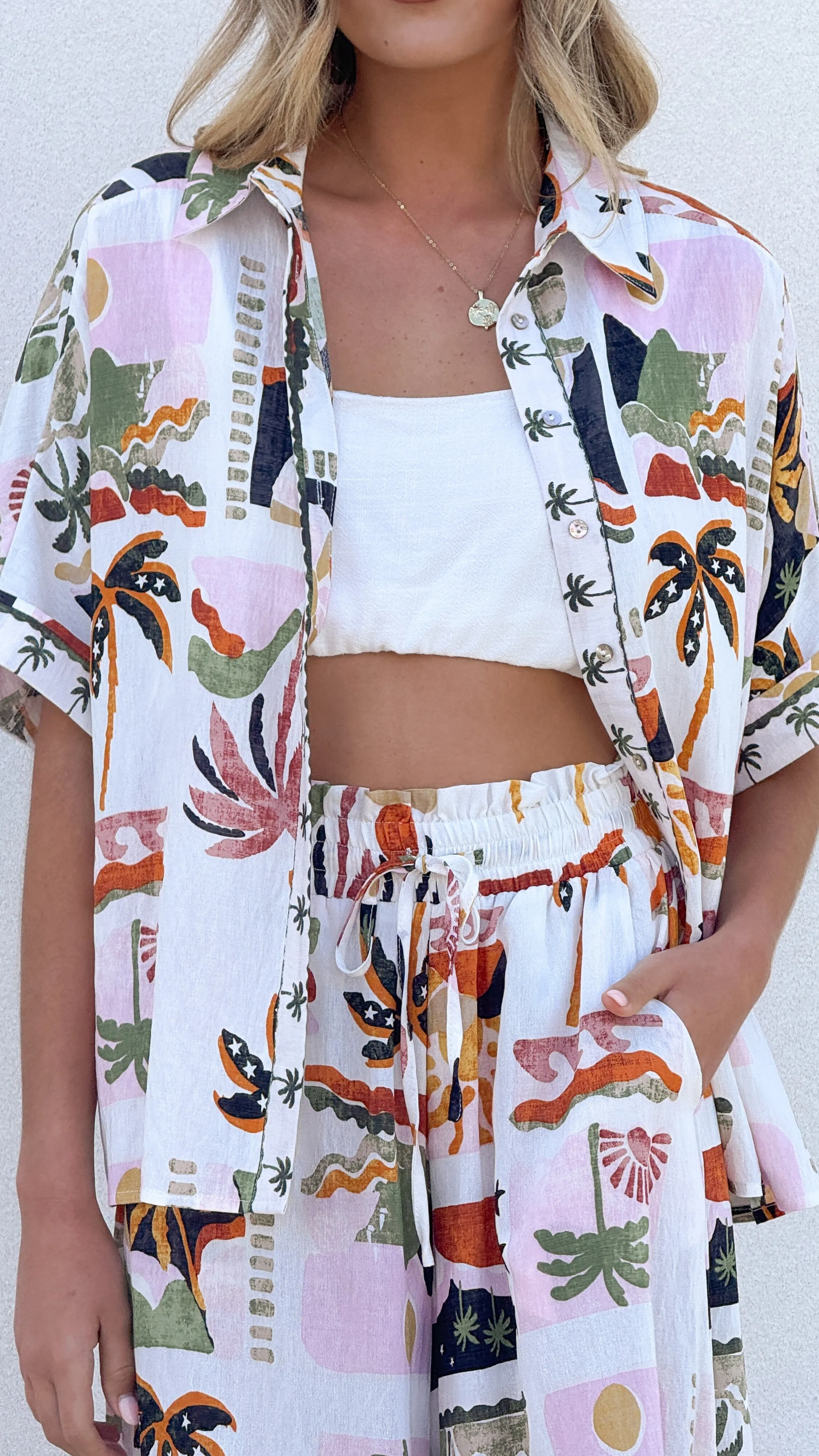 Daley Button Up Shirt - Desert Palms