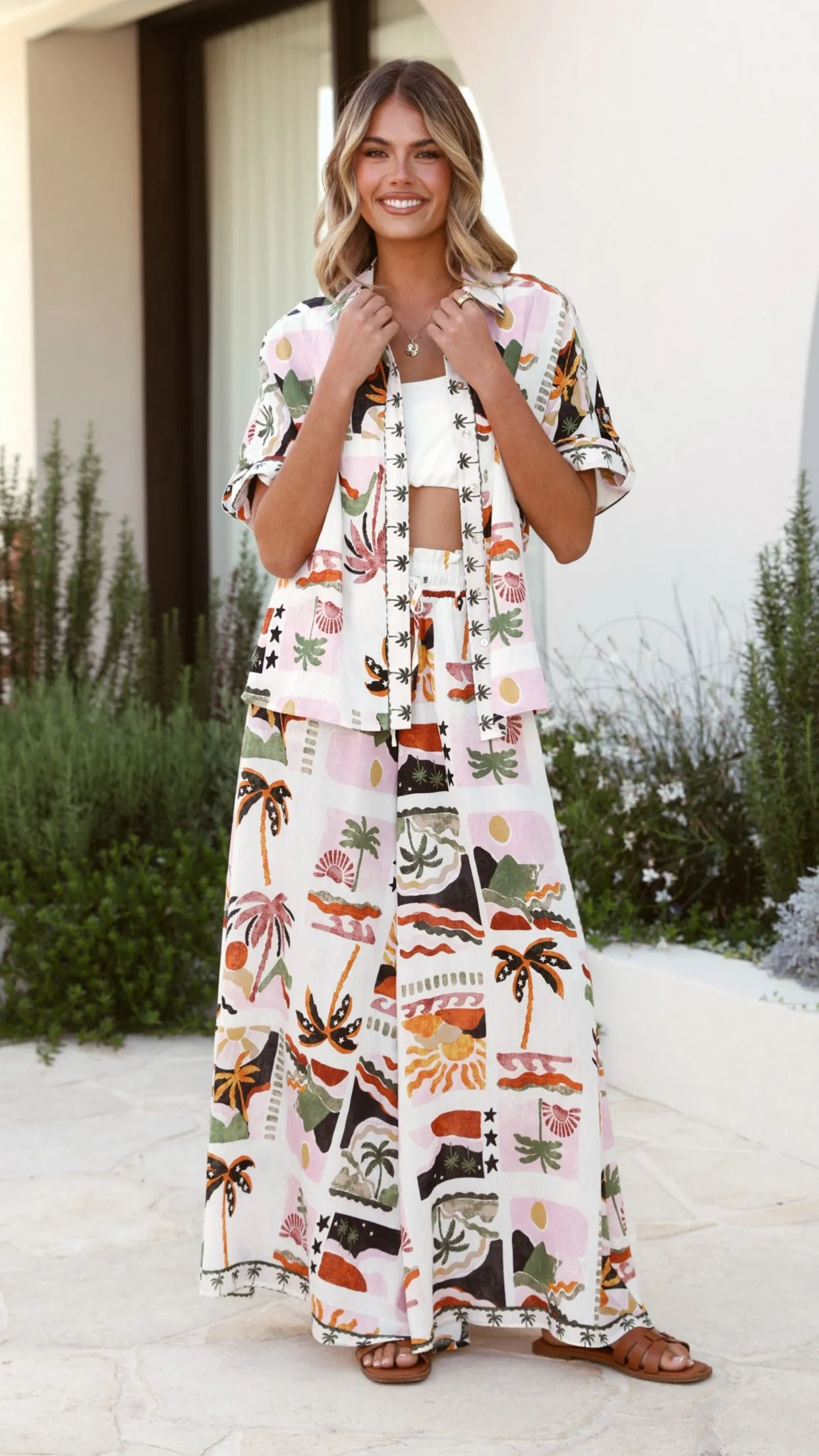 Daley Button Up Shirt - Desert Palms