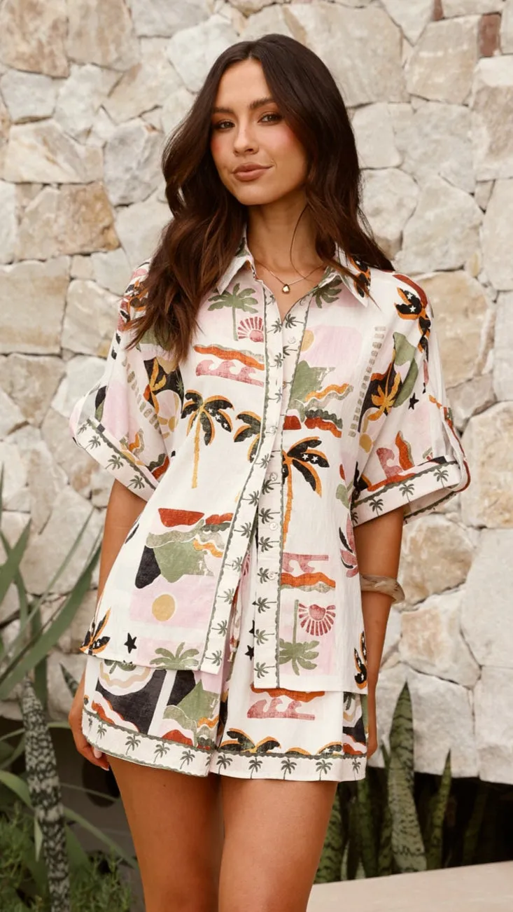 Daley Button Up Shirt - Desert Palms