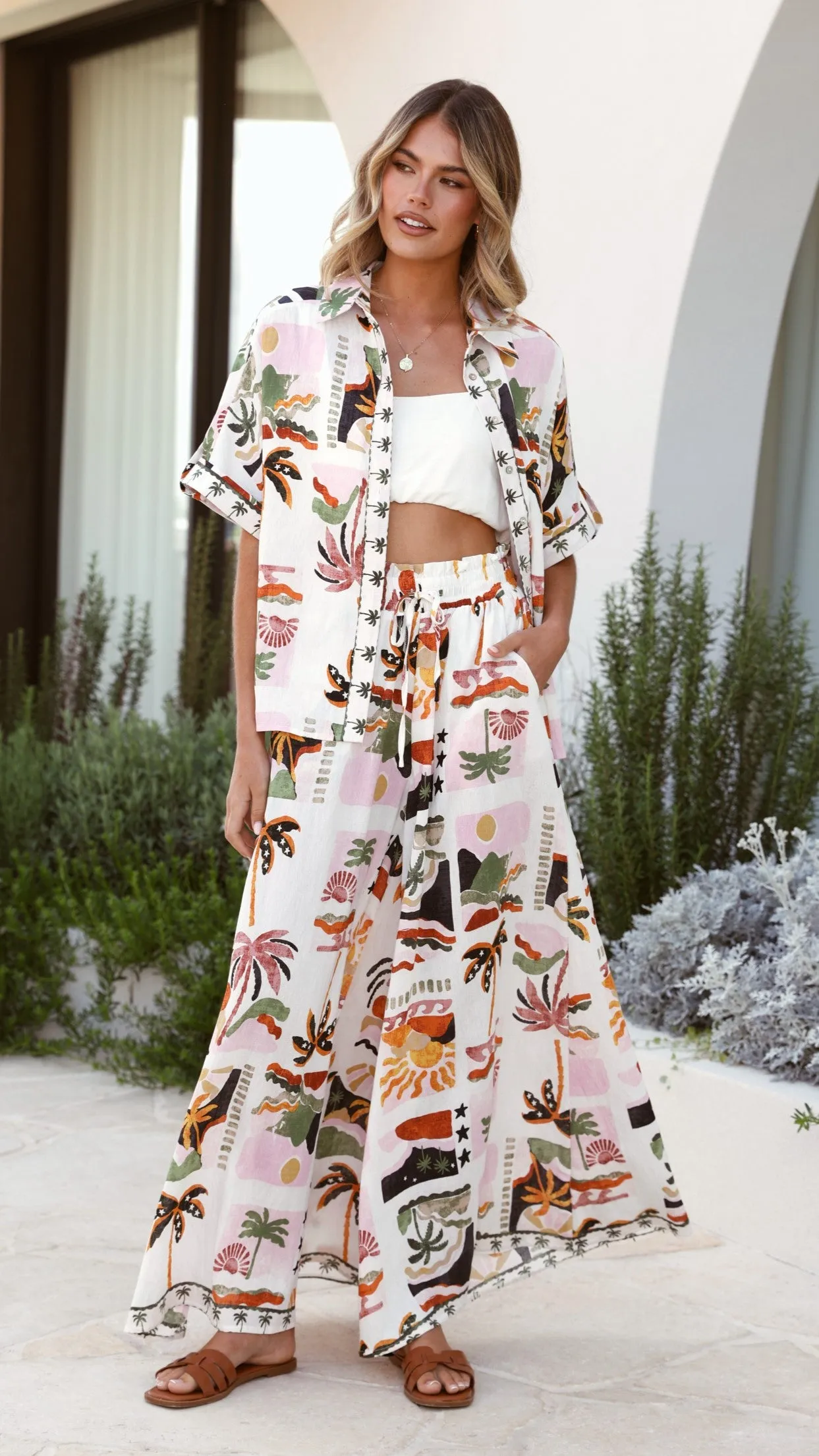 Daley Button Up Shirt - Desert Palms