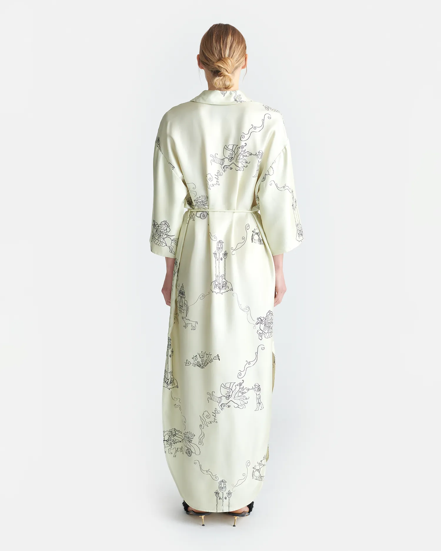 Damala - Printed Silk Twill Shirt Dress - Folktale