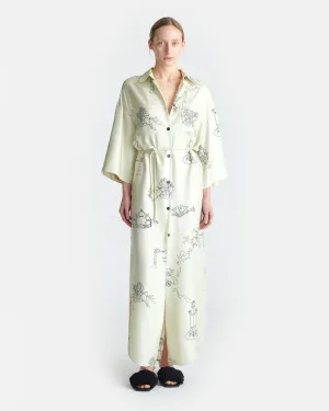 Damala - Printed Silk Twill Shirt Dress - Folktale