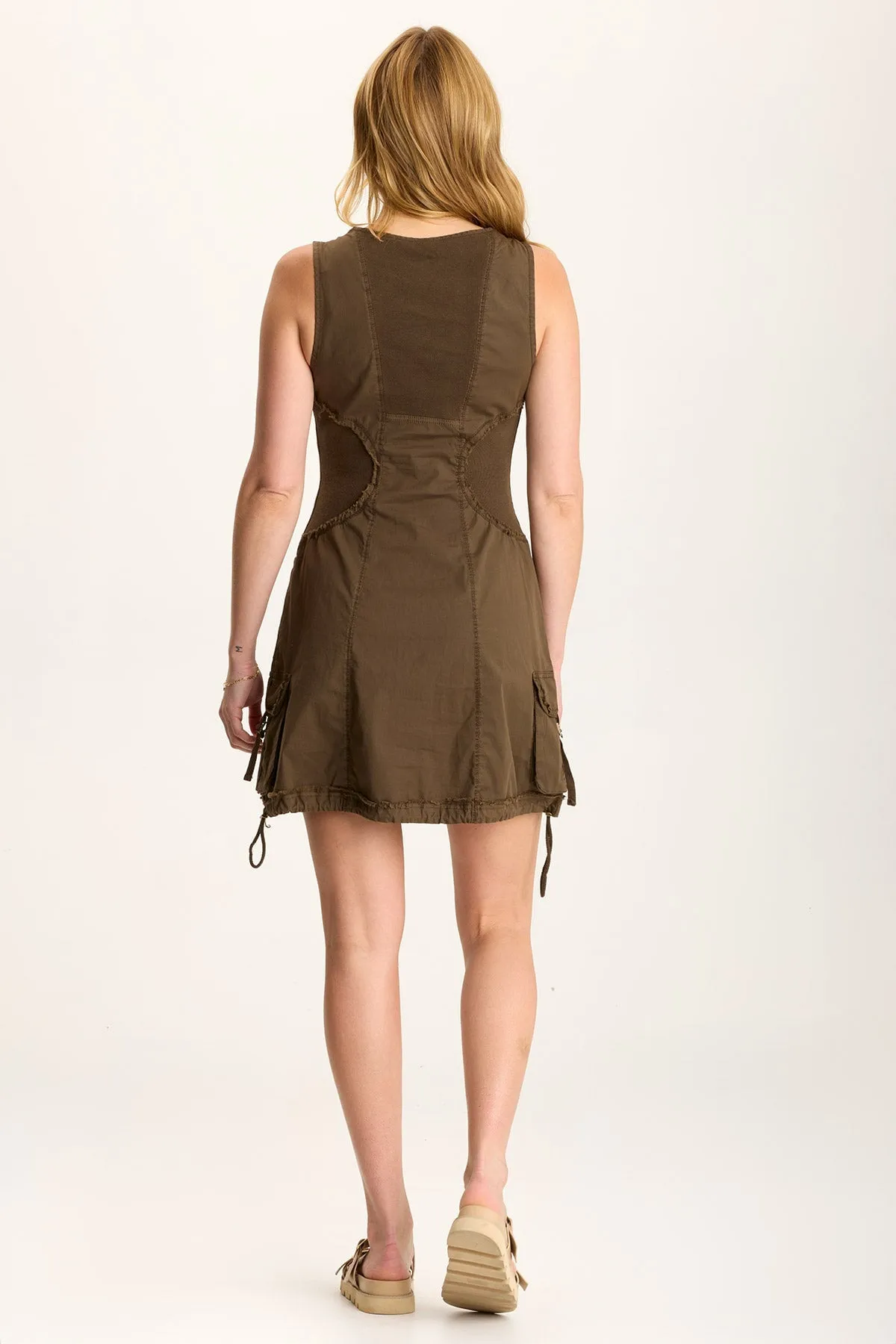 Damara Poplin Cargo Mini Dress