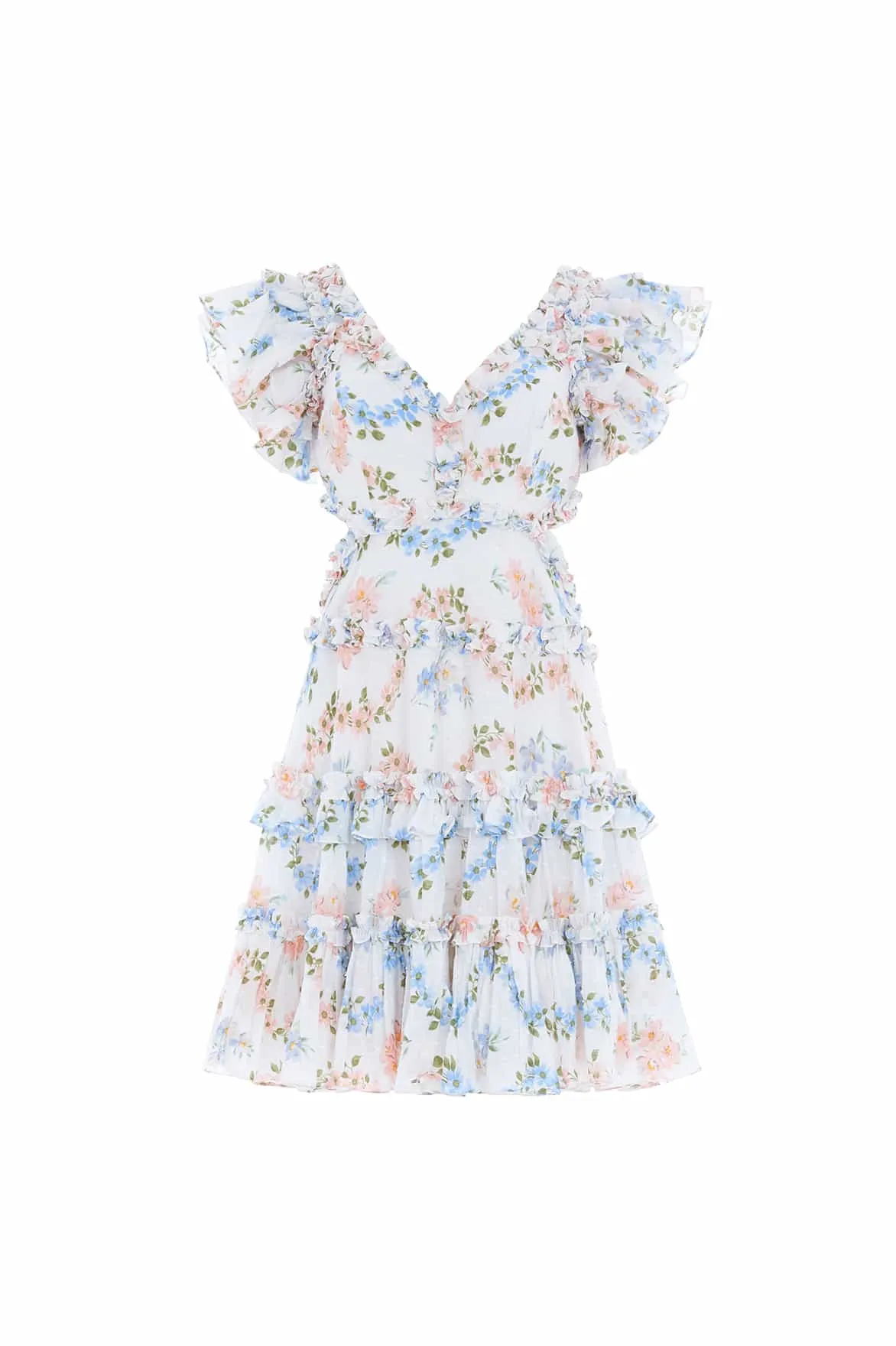 Dancing Daisies Cotton Backless Micro Mini Dress