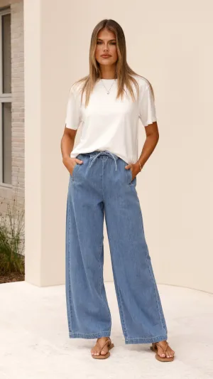 Darby Pant - Mid Blue Denim