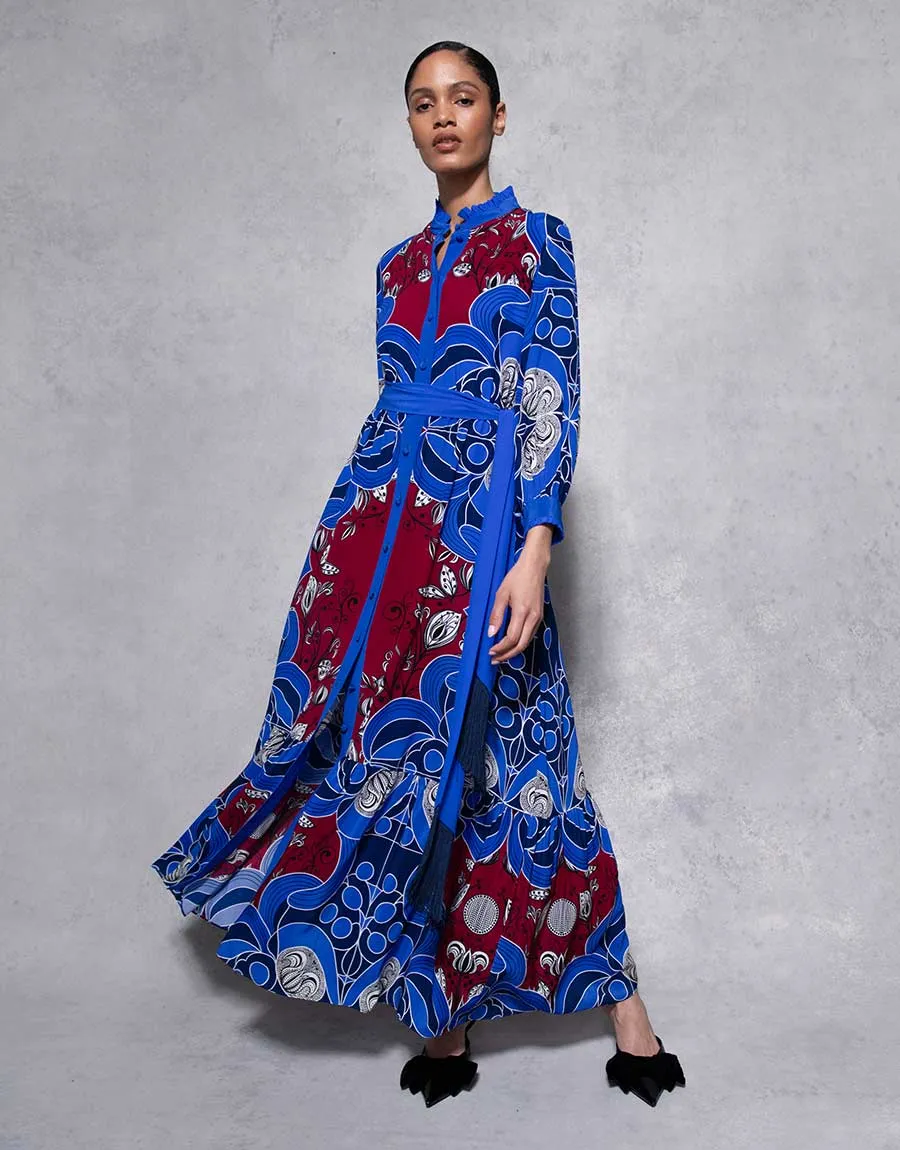 Demi Crepe Maxi Dress - Enchantress Blue - SALE