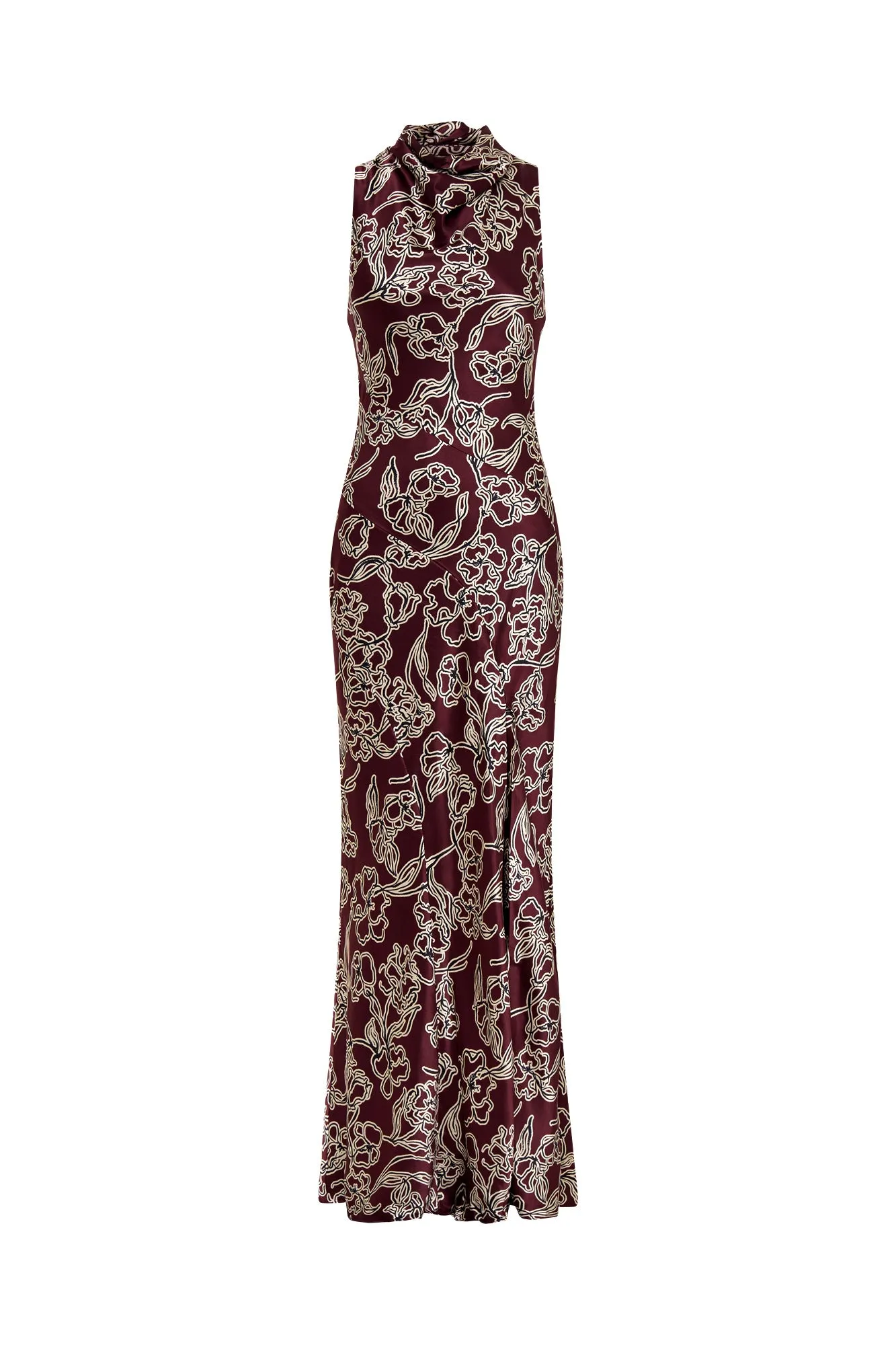 Demi Dress - Line Floral Dark Plum