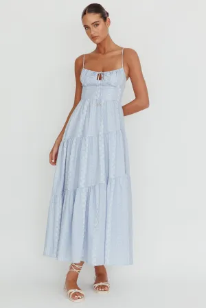 Doe Tied Bust Maxi Dress Blue
