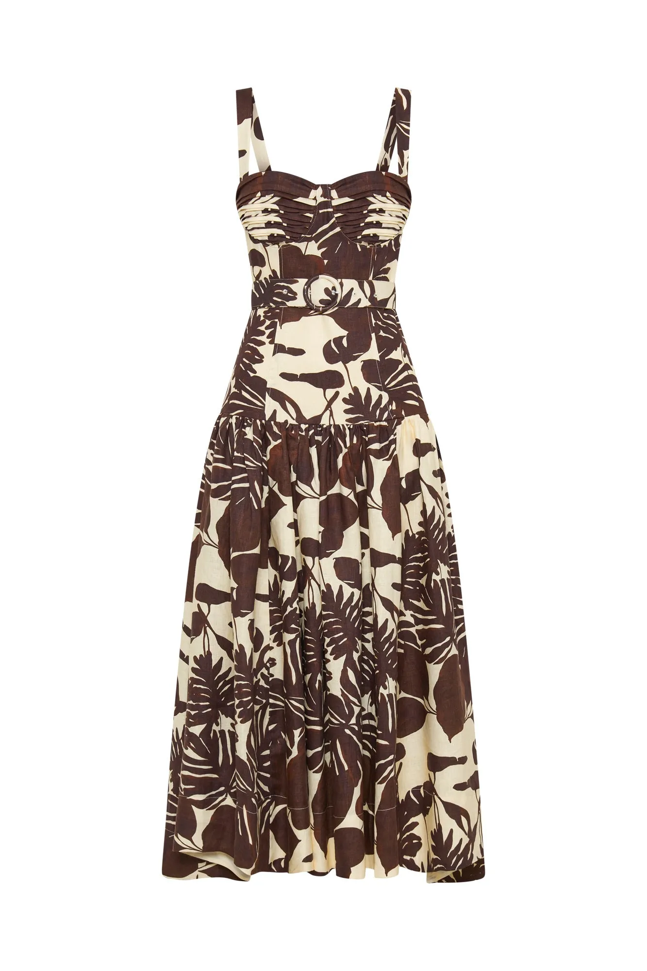 Drenica Midi Dress - Dark Chocolate Segovia