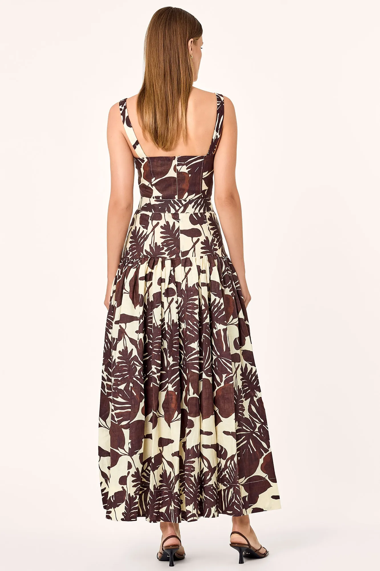 Drenica Midi Dress - Dark Chocolate Segovia