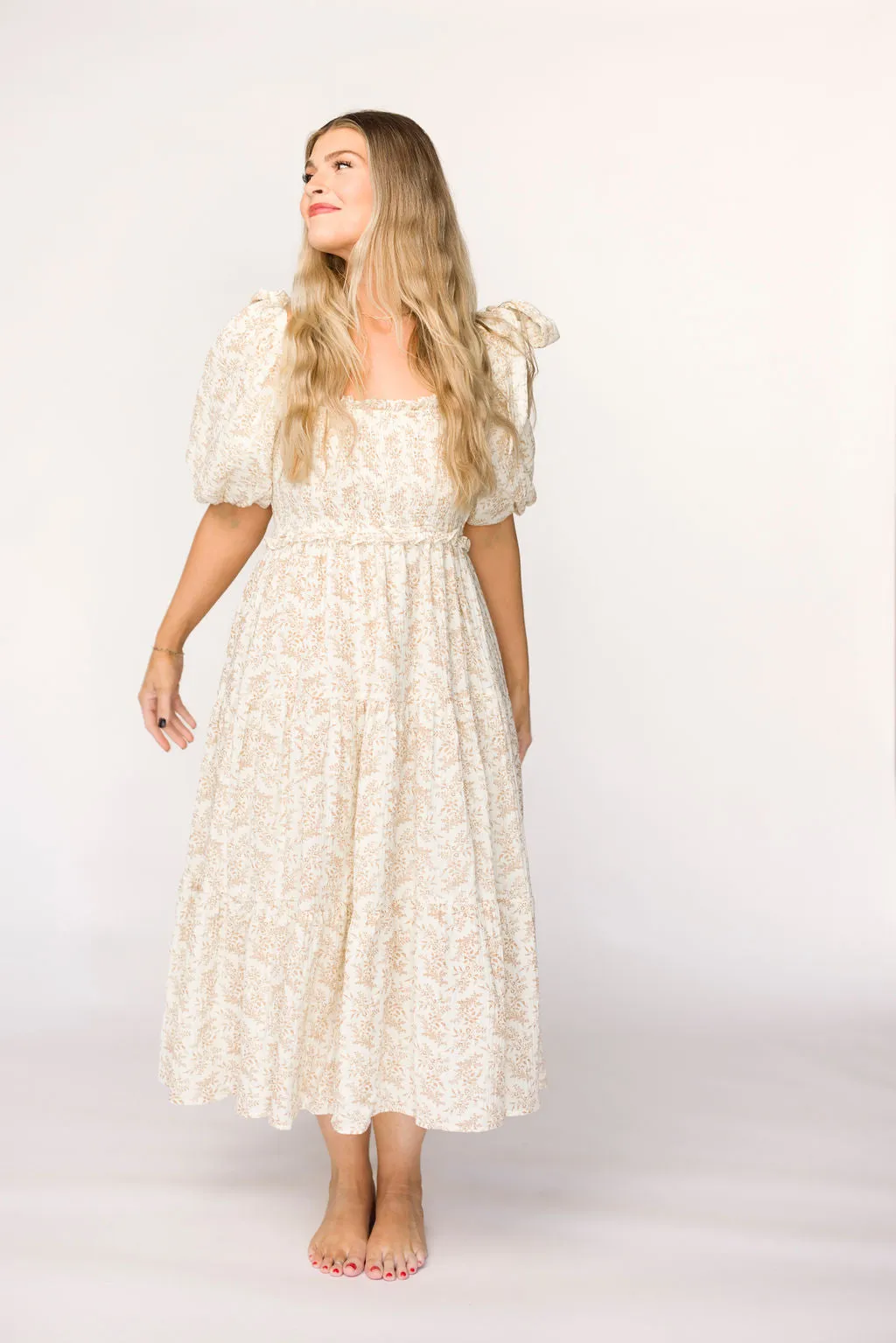 Elena Toile Print Midi Dress