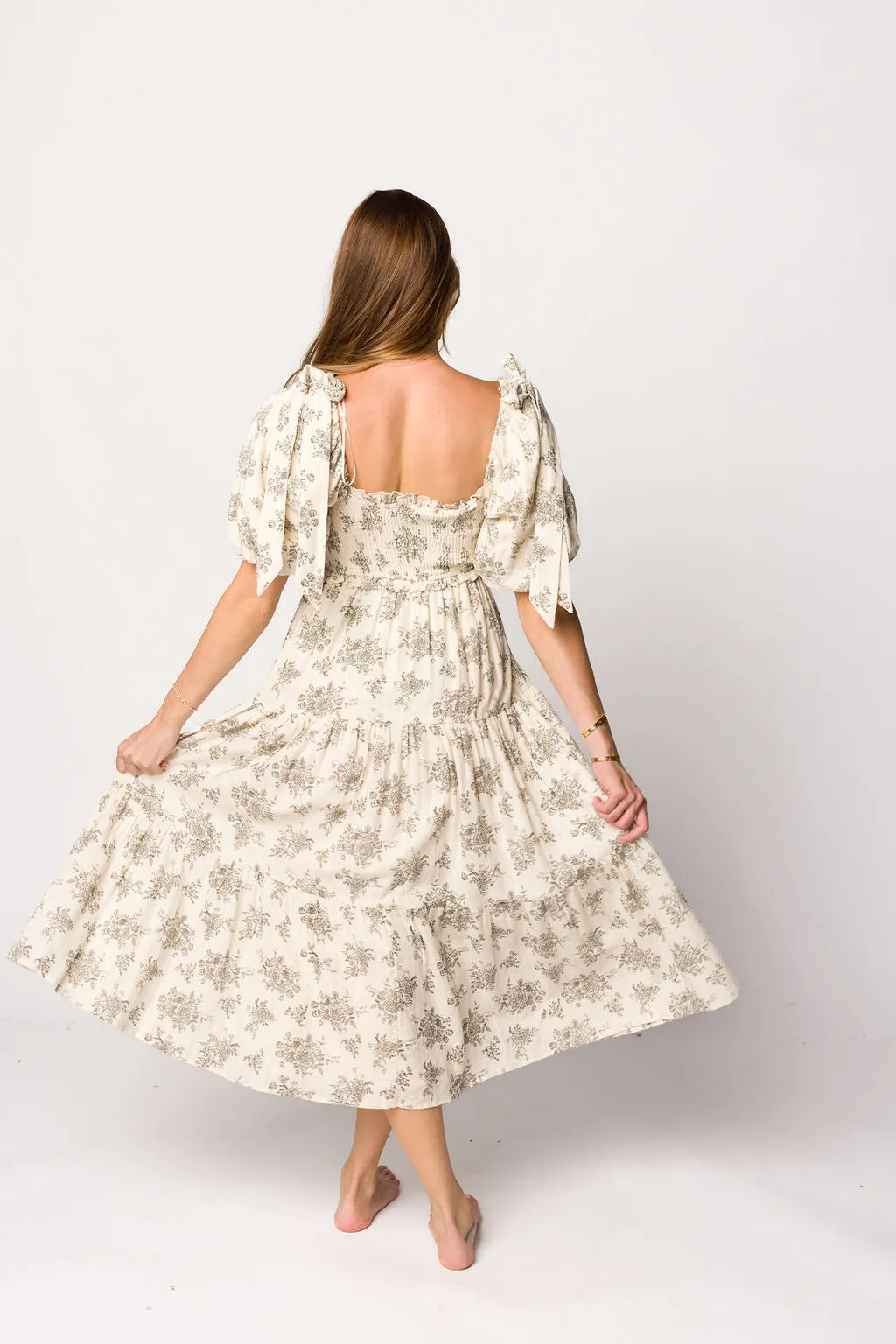 Elena Toile Print Midi Dress