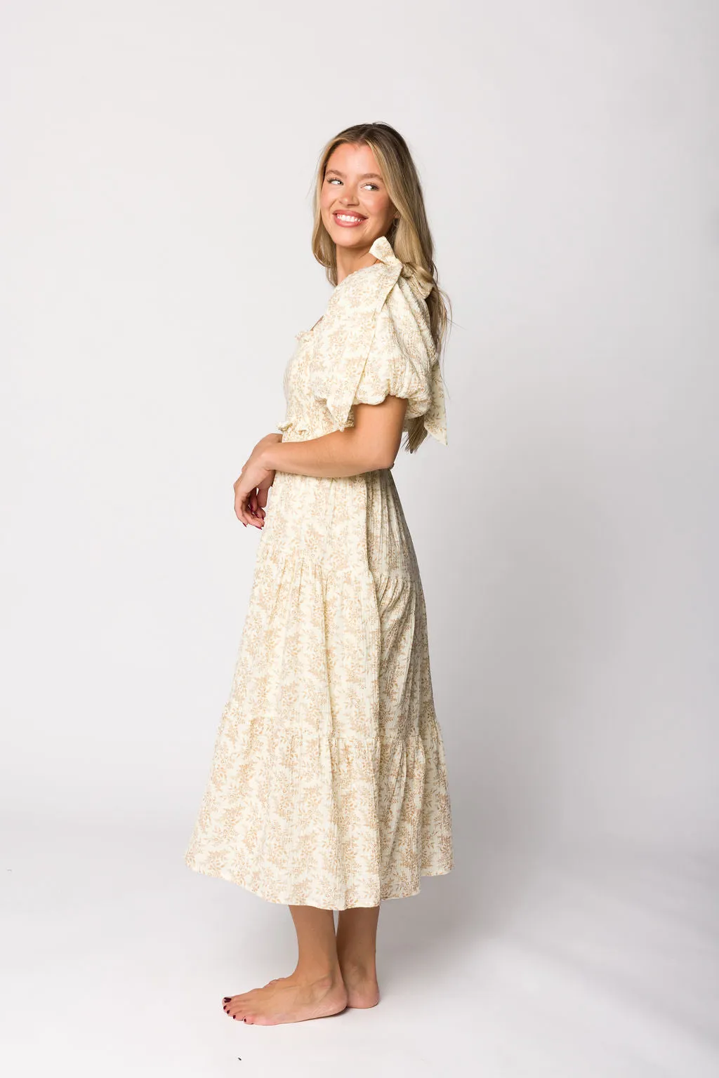 Elena Toile Print Midi Dress