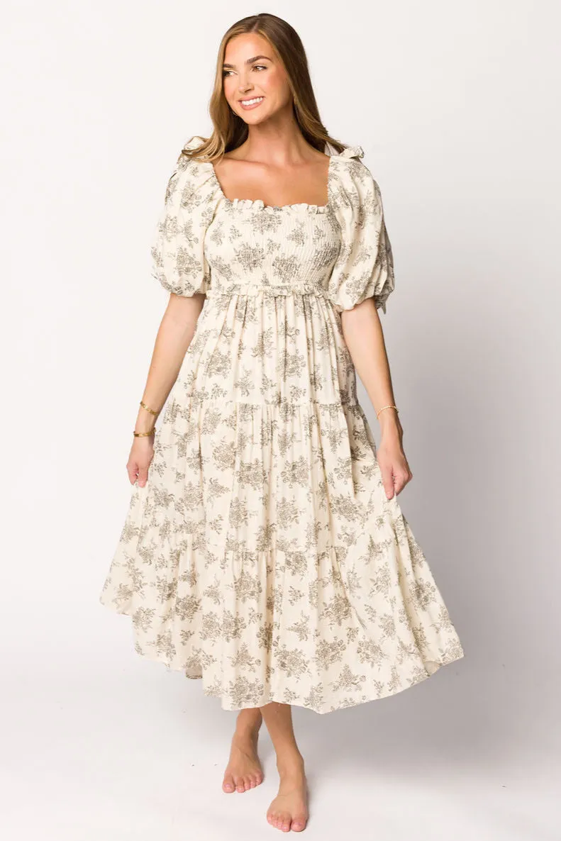 Elena Toile Print Midi Dress