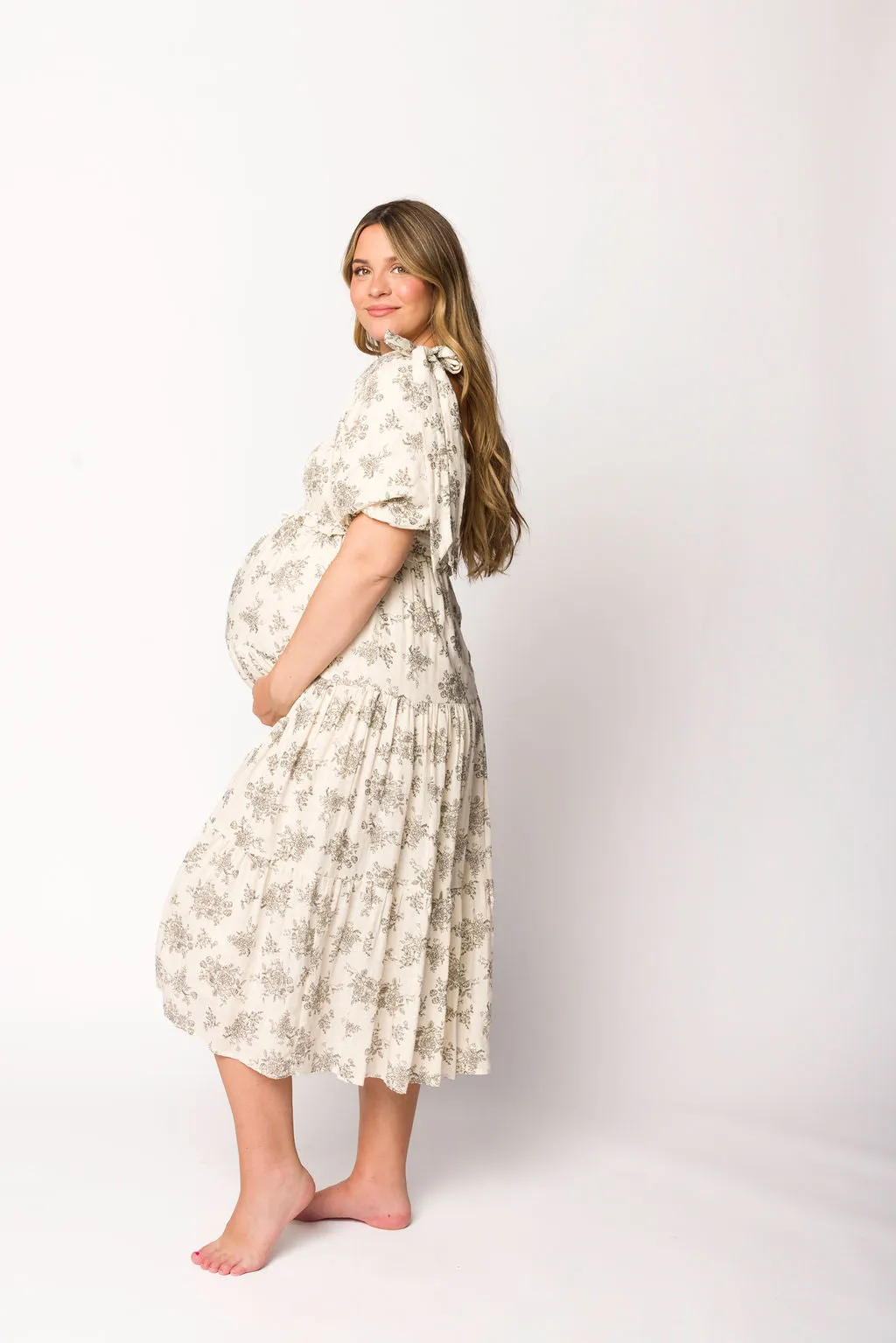 Elena Toile Print Midi Dress