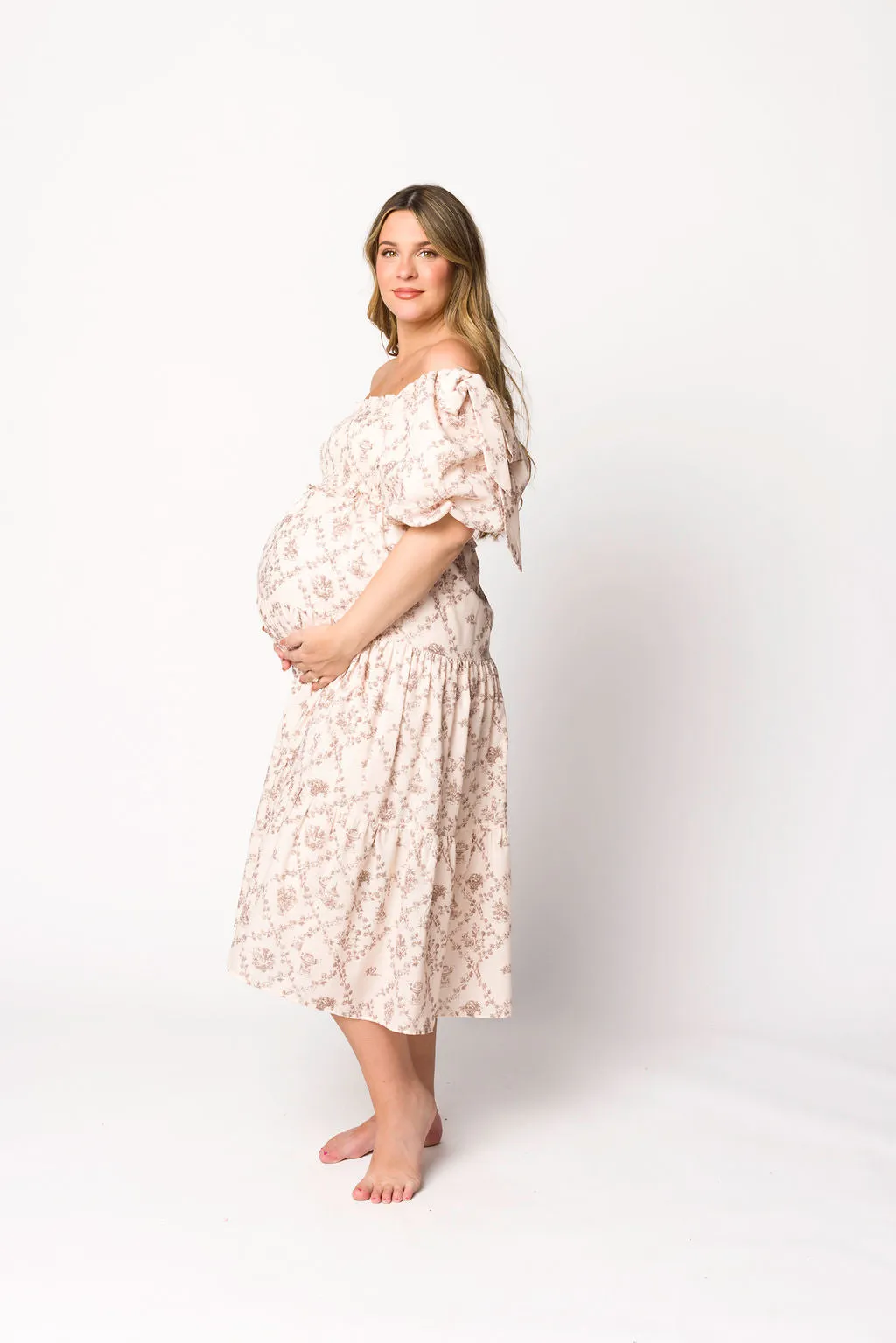 Elena Toile Print Midi Dress