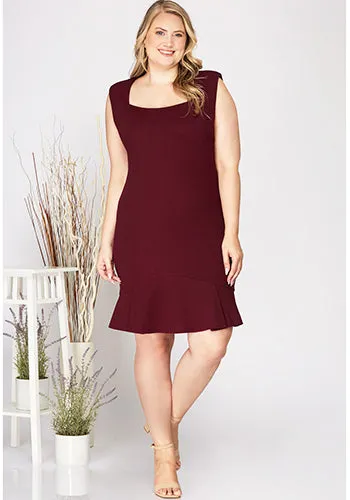 Feeling Cute Cocktail Dress in Wine - PLUS