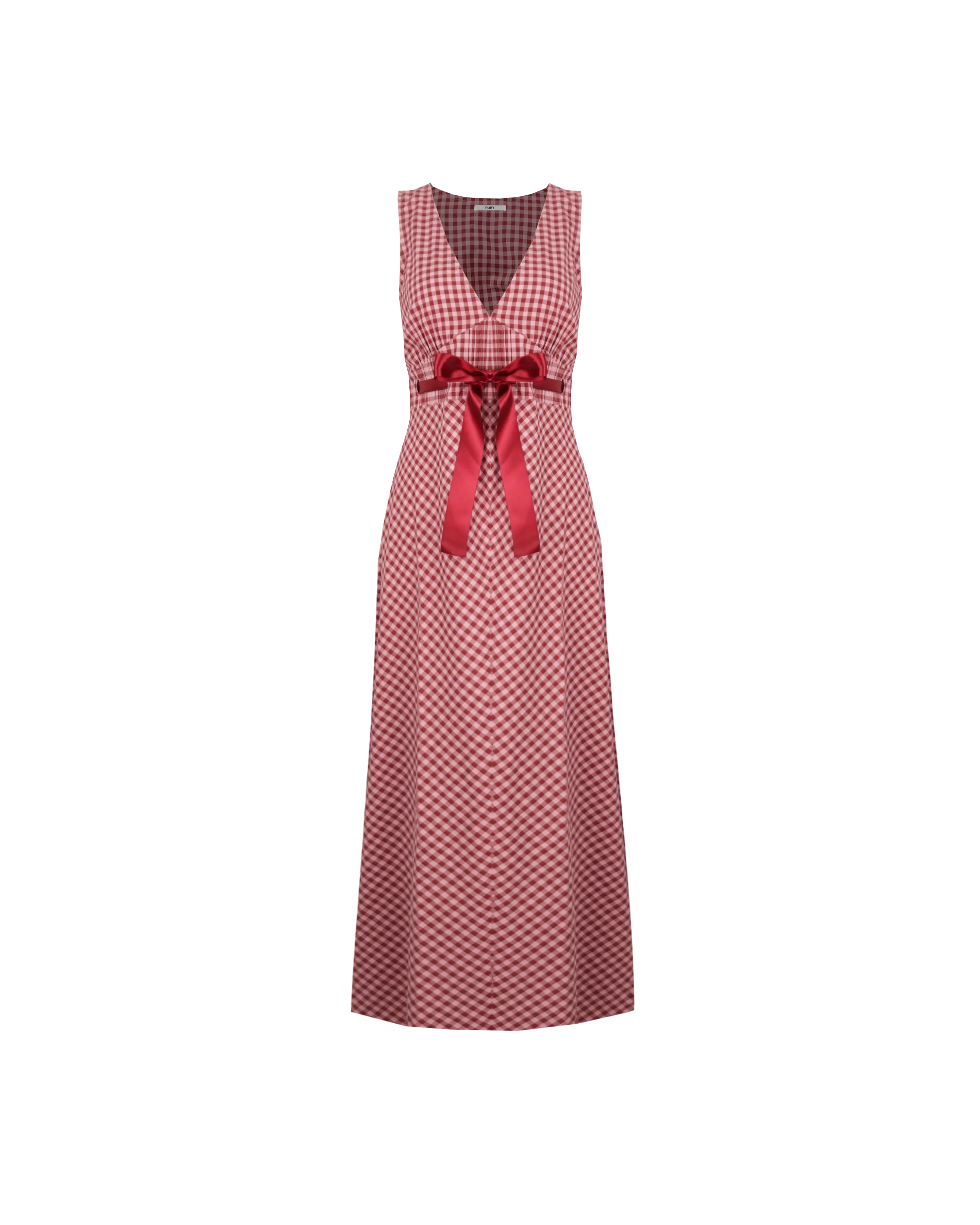 FLORY DRESS PINK BURGUNDY GINGHAM