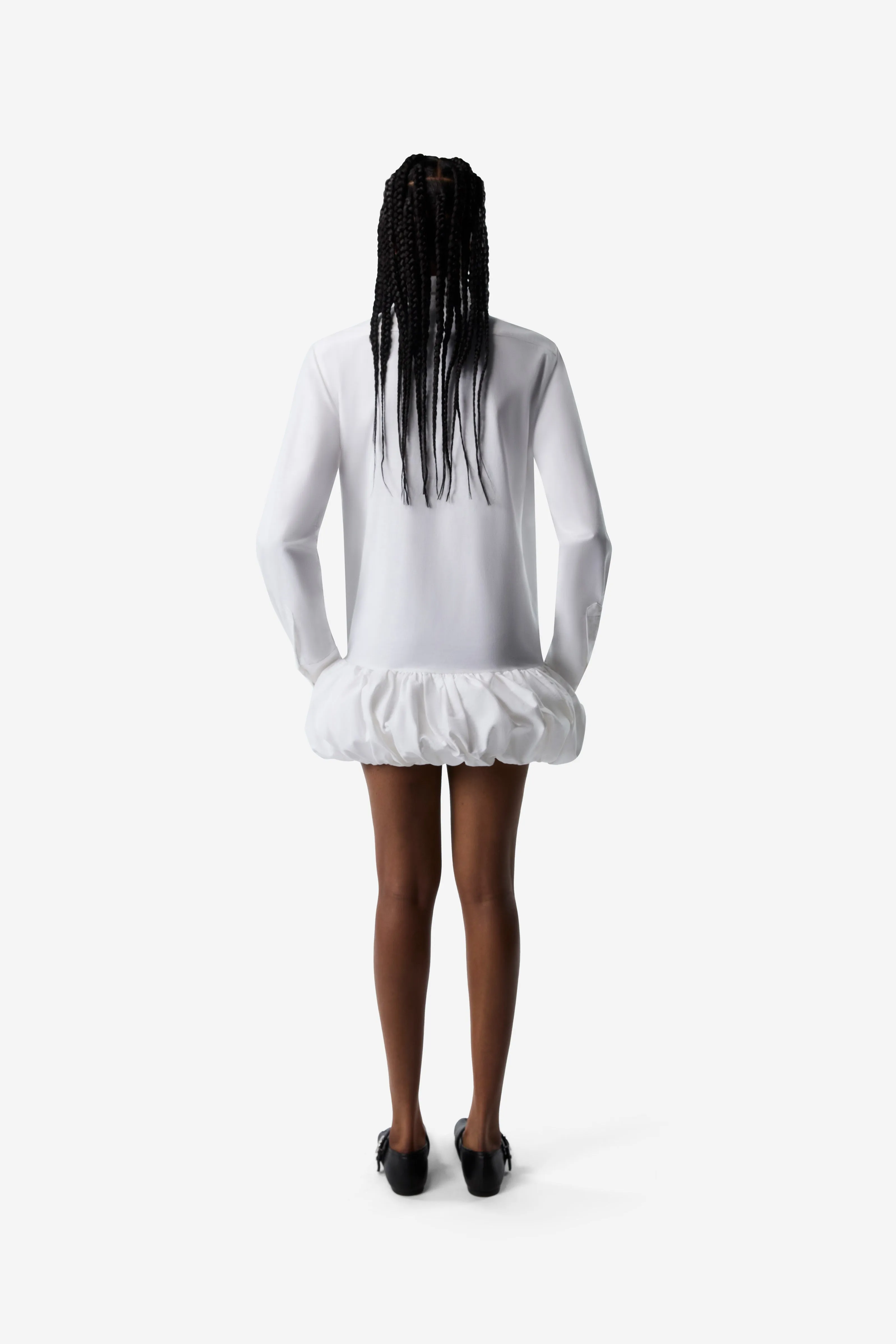 Gathered Hem Shirt Dress