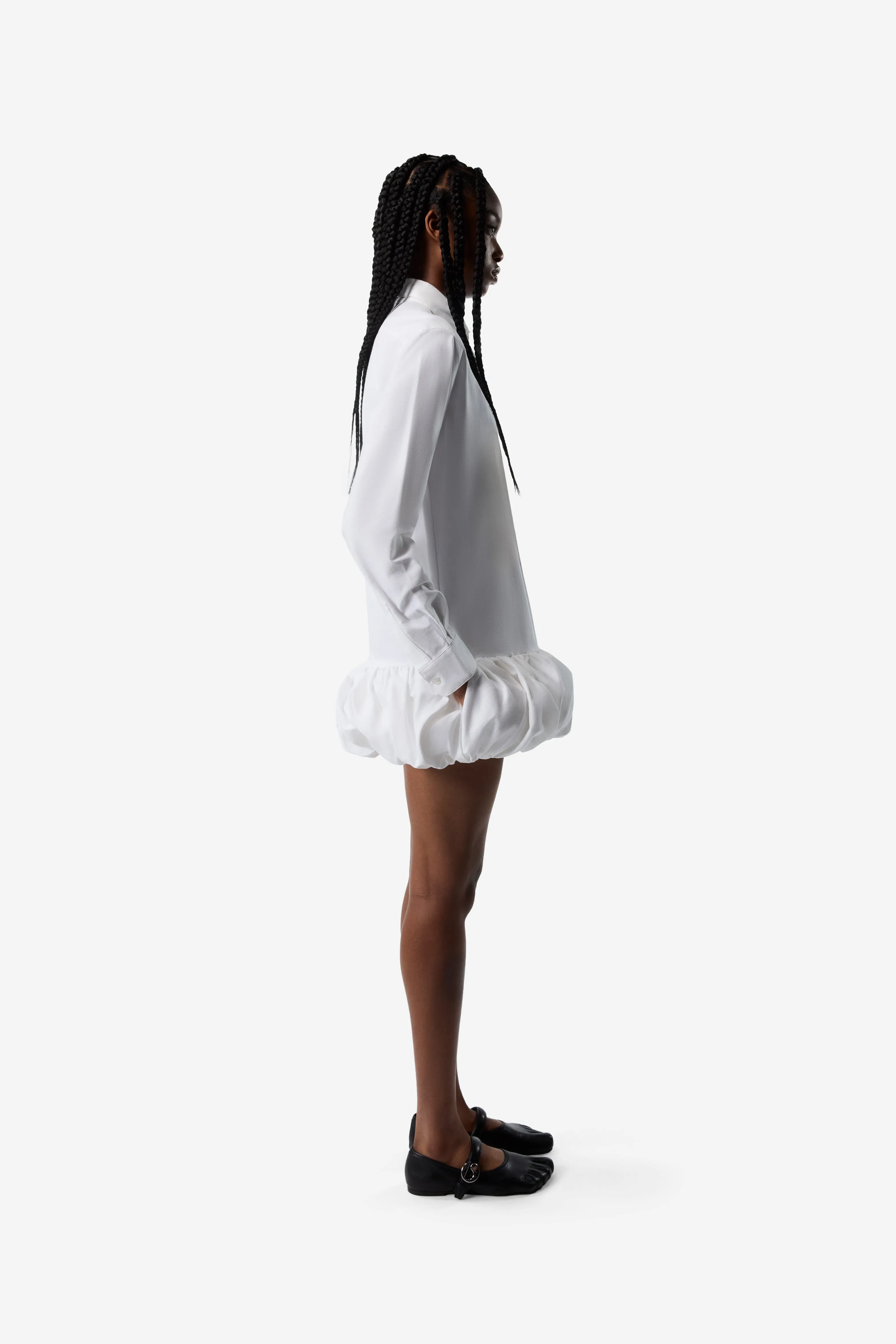 Gathered Hem Shirt Dress