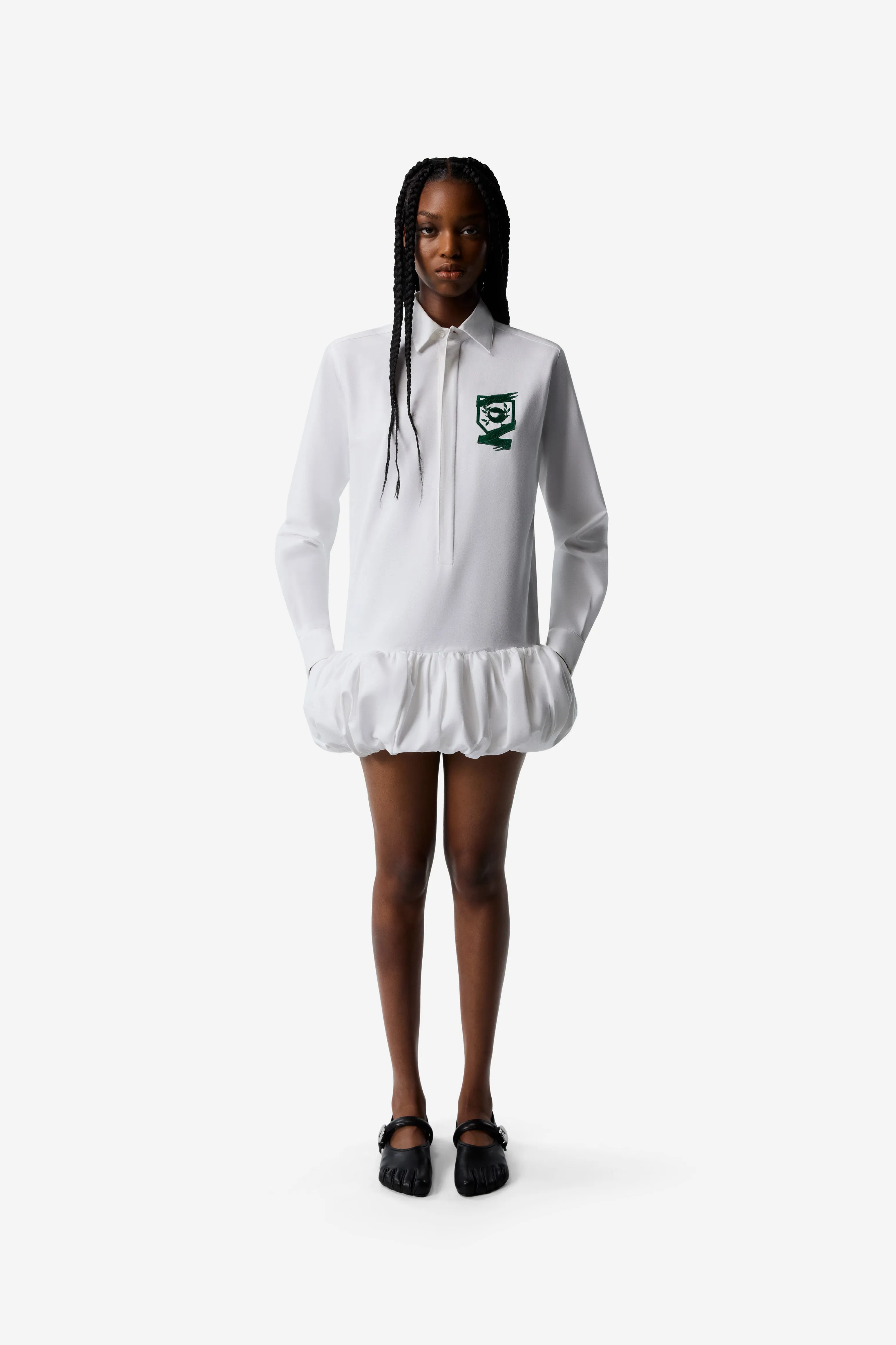 Gathered Hem Shirt Dress