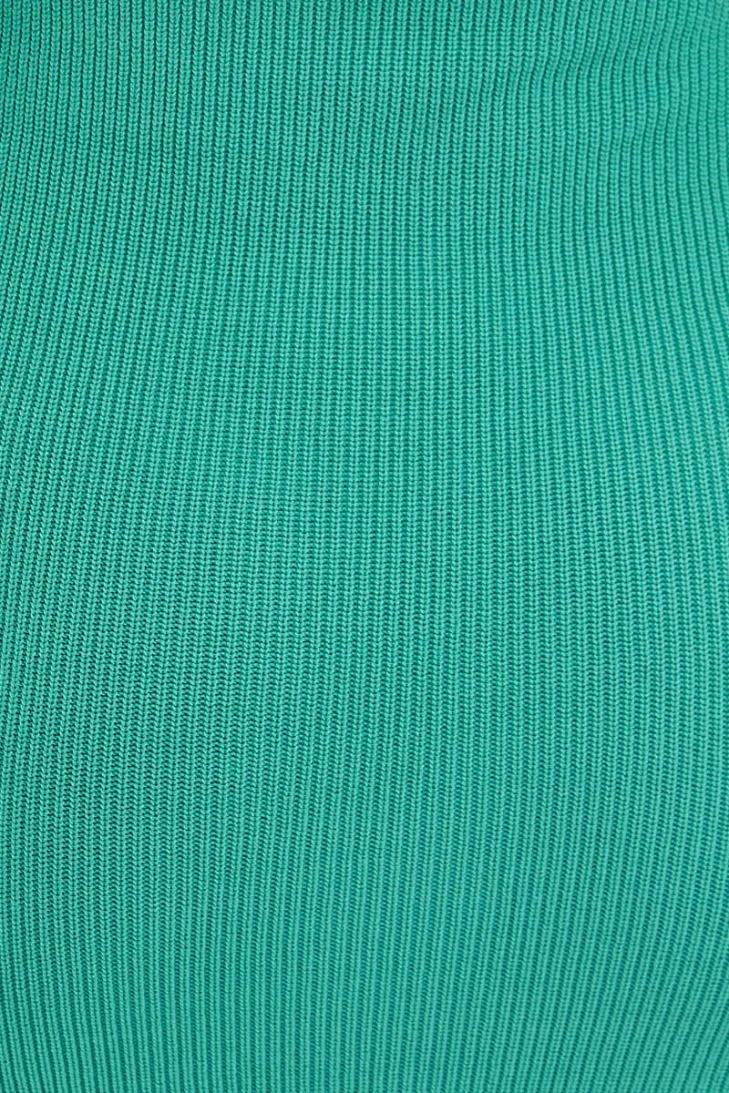 Green Sweetheart Neckline Bandeau Knit Bodycon Dress