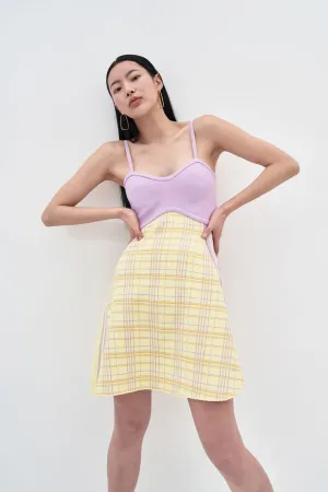 HARPER ECO PLAID MINI TANK DRESS