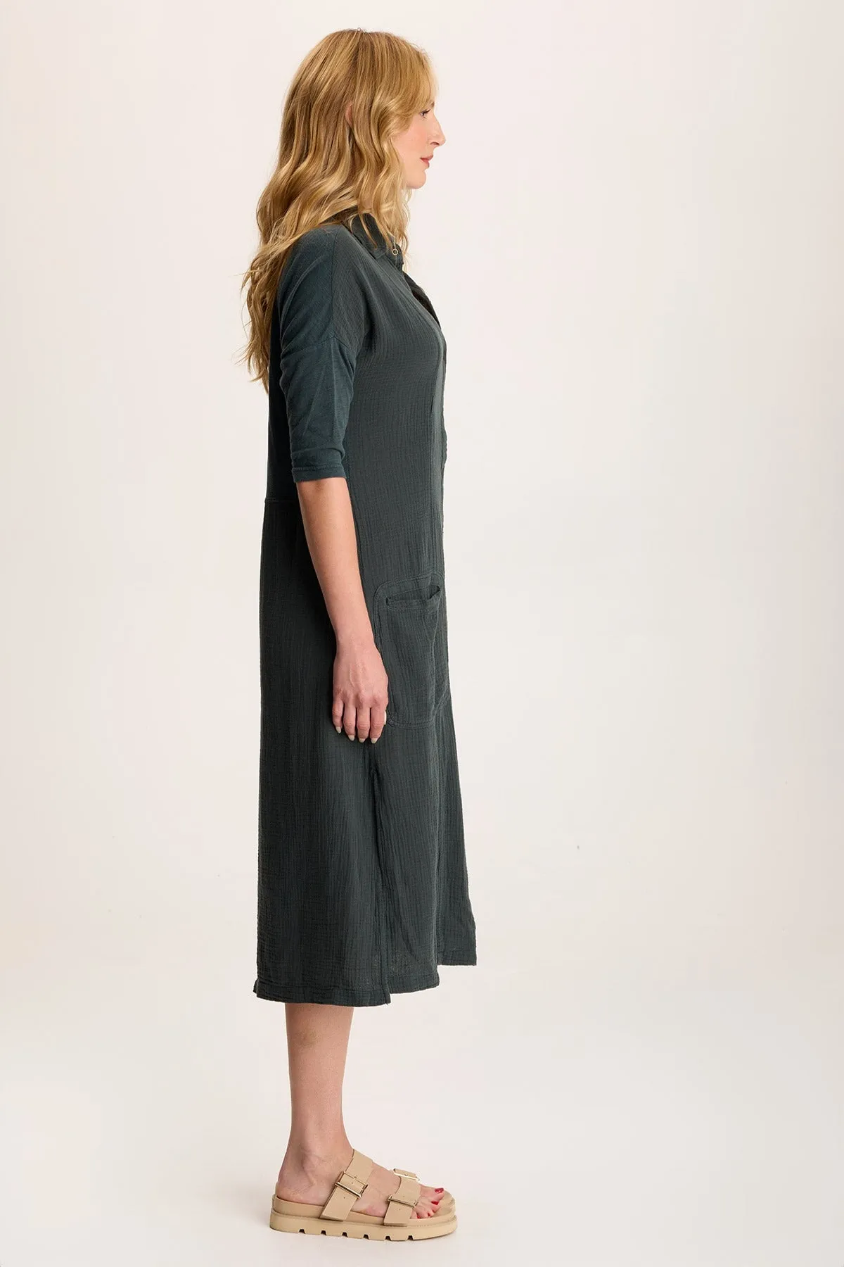 Hogue Gauze Duster Dress with Snap Front