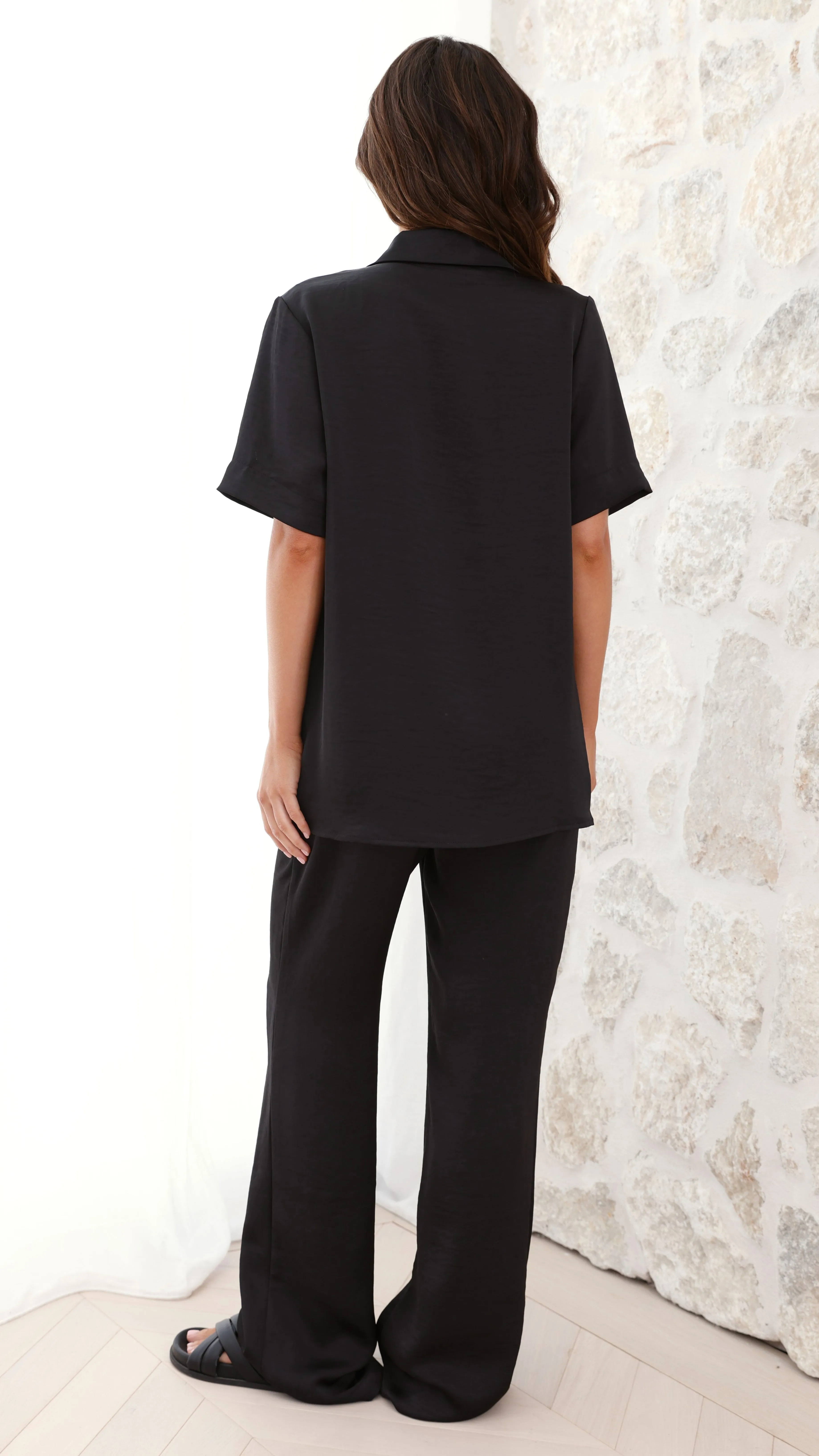 Imogen Button Pants - Black