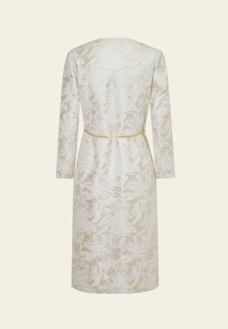 Jacquard Chain-belt A-line Dress