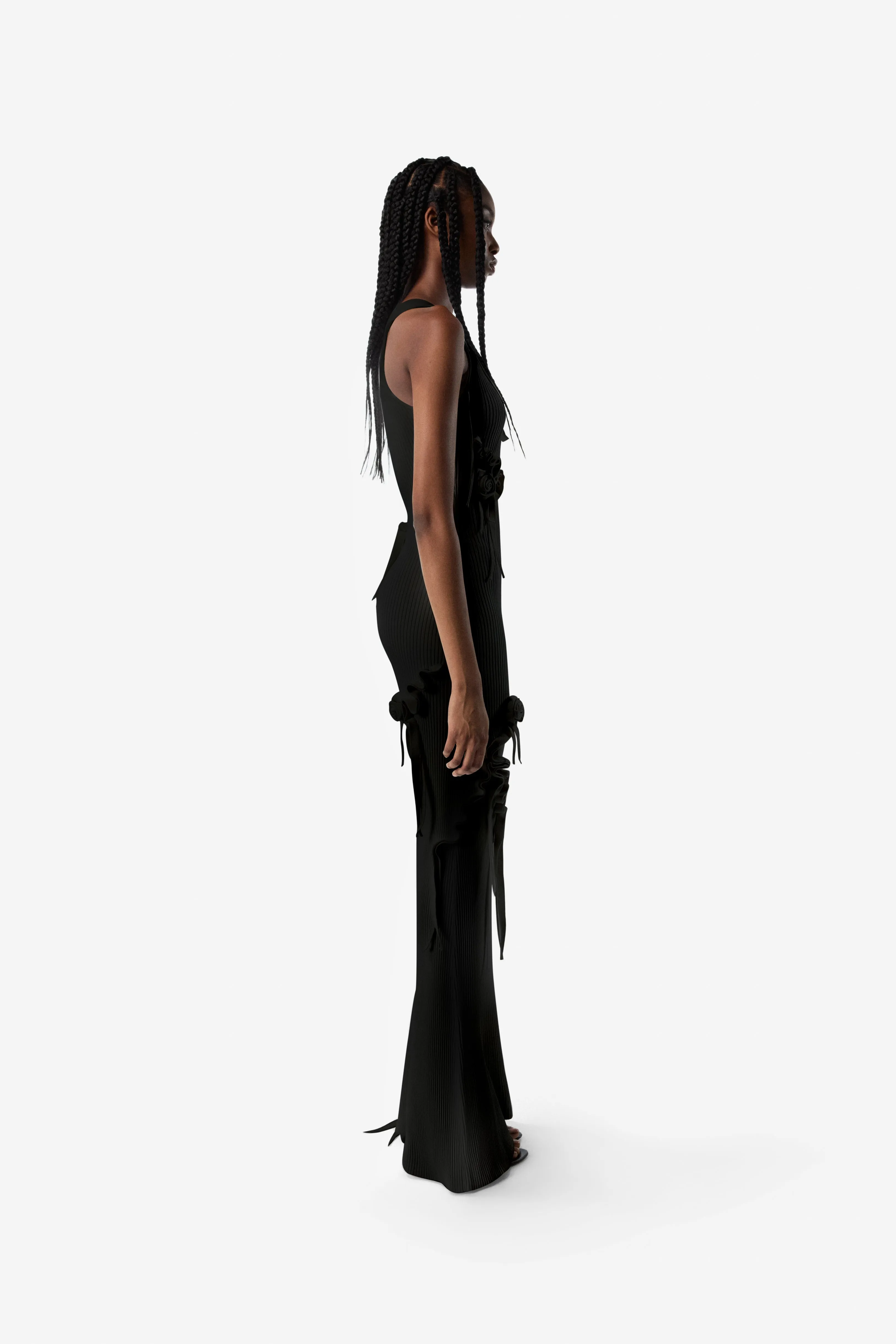 Knitted Ribbon Long Tank Dress