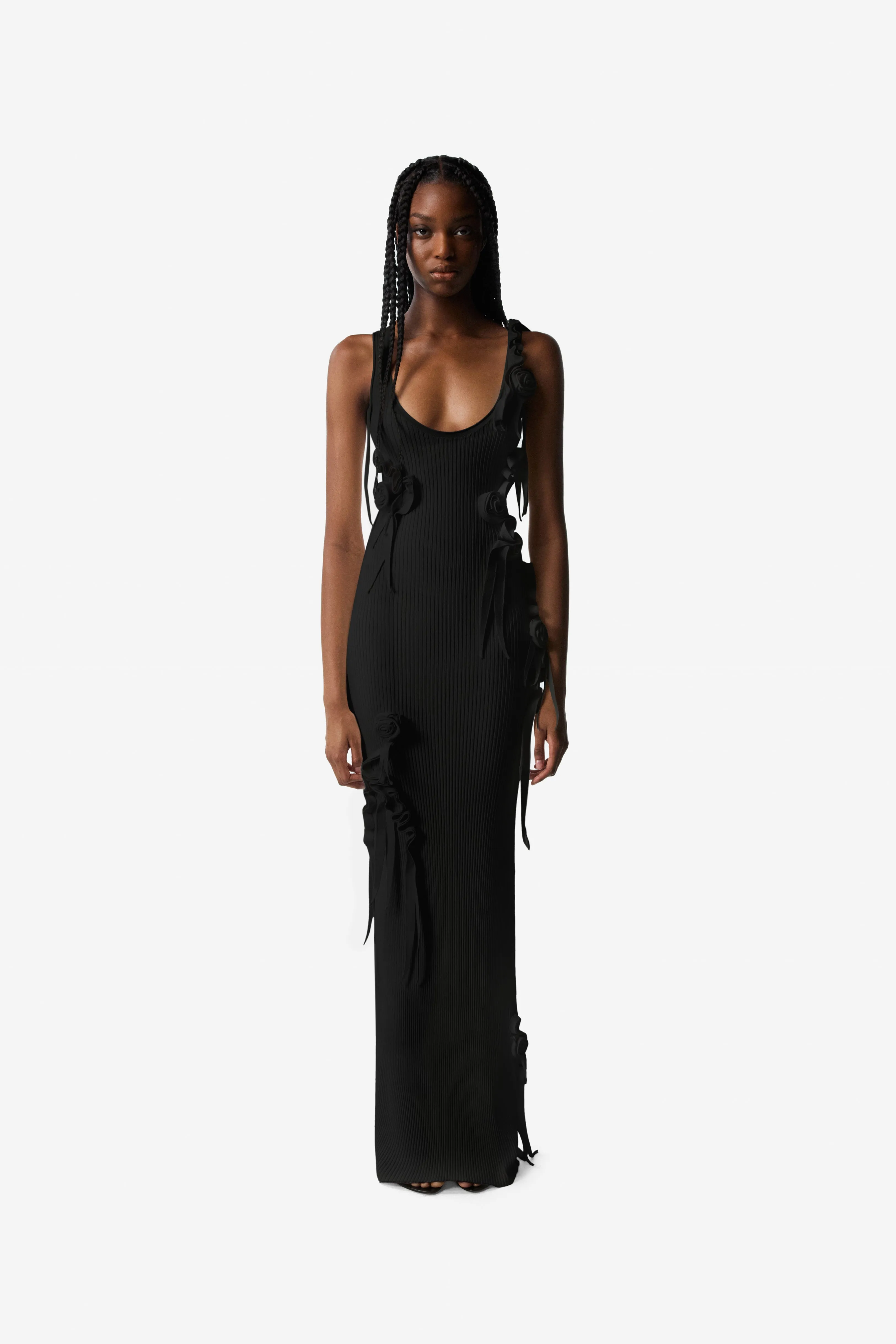 Knitted Ribbon Long Tank Dress