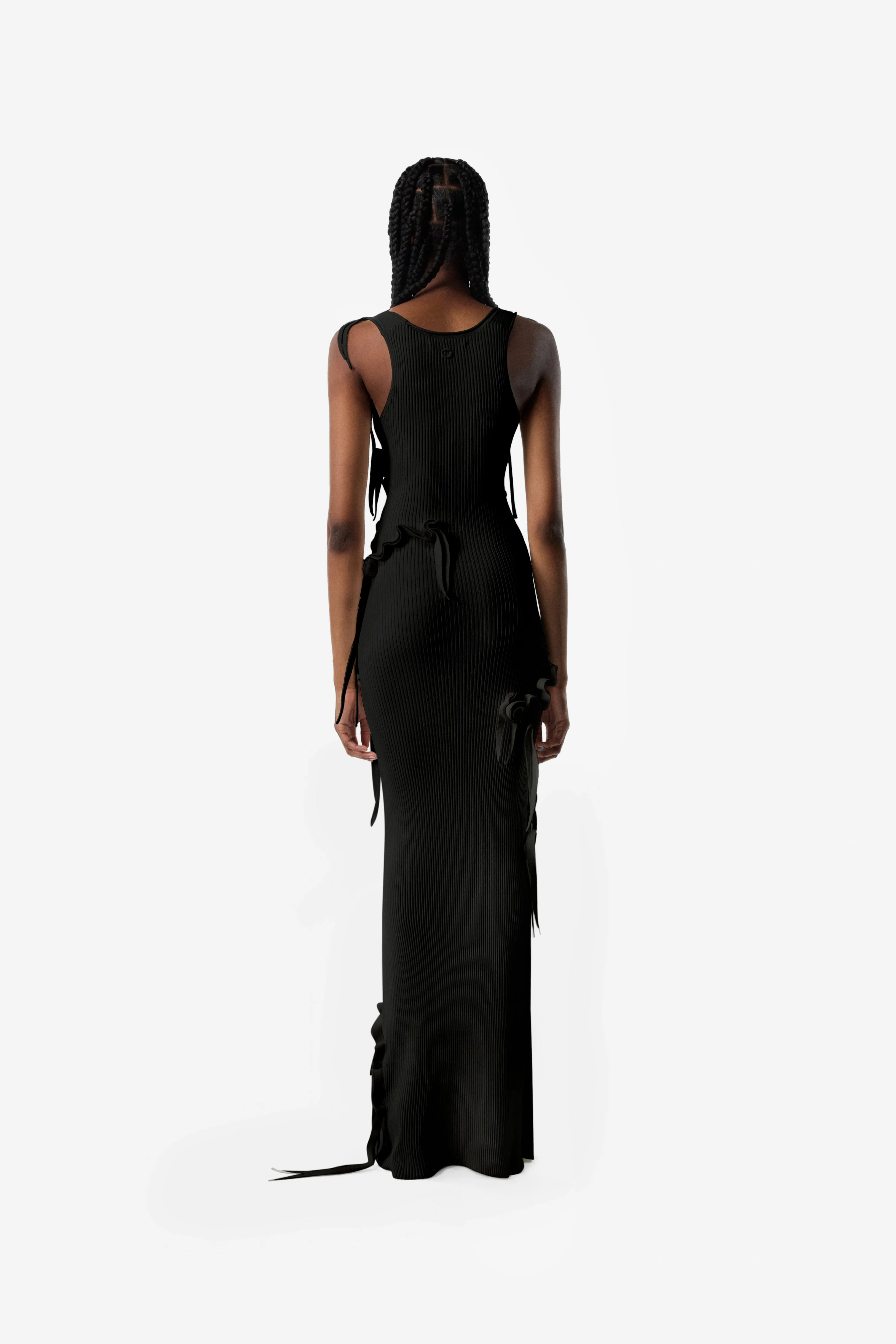 Knitted Ribbon Long Tank Dress