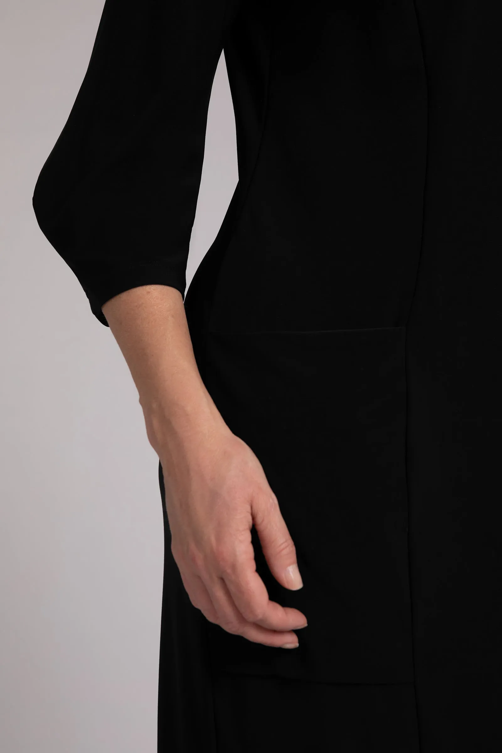 Lantern Column Dress | Black