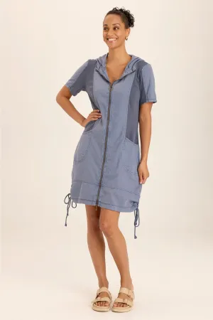 Lenchen Linen/Stretch Hooded Mini Jacket-Dress